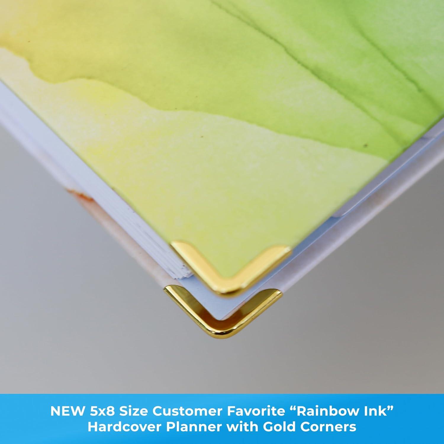 imageBlue Sky 15 Month 2026 Weekly and Monthly Planner Calendar October 2025 December 2026 5quot x 8quot Hard Cover Durable Twin Wire Binding Laminated Tabs Storage Pocket Includes Ruler Sticky Notes ampamp Stickers Rainbow InkRainbow Ink 2026