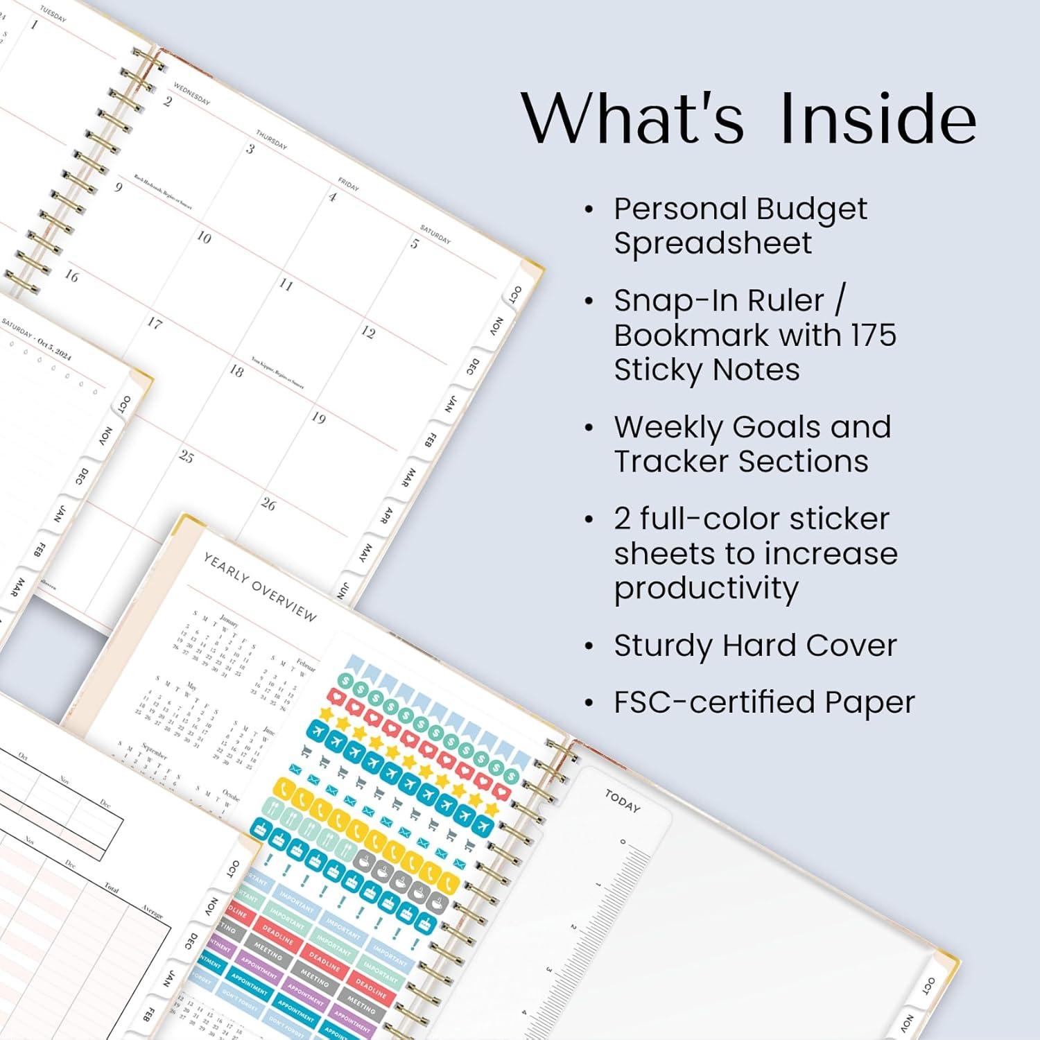 imageBlue Sky 15 Month 2026 Weekly and Monthly Planner Calendar October 2025 December 2026 5quot x 8quot Hard Cover Durable Twin Wire Binding Laminated Tabs Storage Pocket Includes Ruler Sticky Notes ampamp Stickers HenriHenri 2025