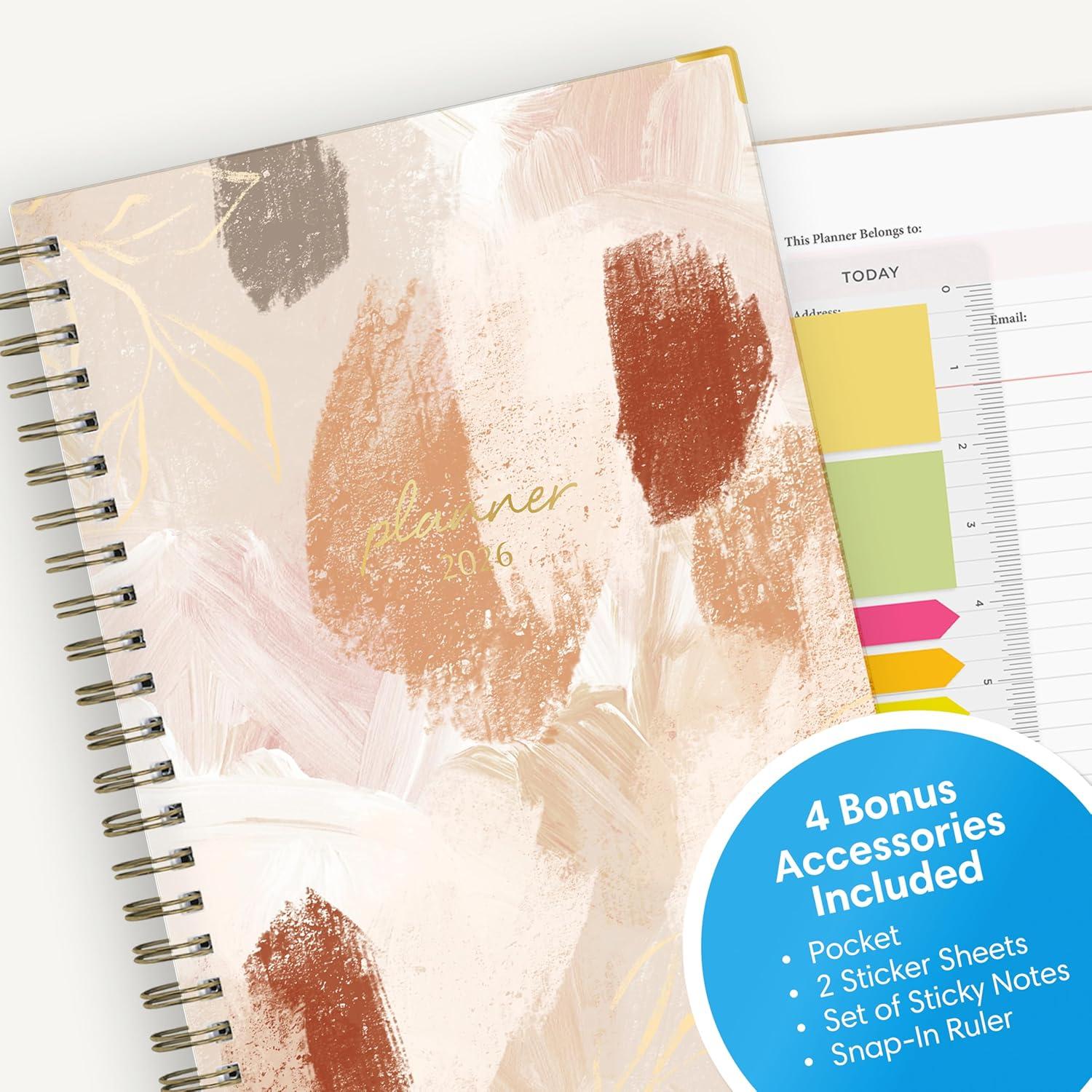 imageBlue Sky 15 Month 2026 Weekly and Monthly Planner Calendar October 2025 December 2026 5quot x 8quot Hard Cover Durable Twin Wire Binding Laminated Tabs Storage Pocket Includes Ruler Sticky Notes ampamp Stickers HenriHenri 2026