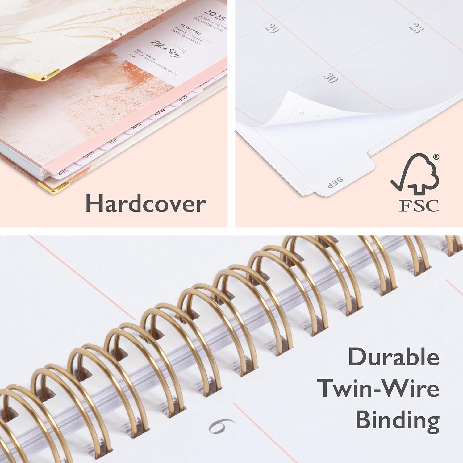 imageBlue Sky 15 Month 2026 Weekly and Monthly Planner Calendar October 2025 December 2026 5quot x 8quot Hard Cover Durable Twin Wire Binding Laminated Tabs Storage Pocket Includes Ruler Sticky Notes ampamp Stickers HenriHenri 2025