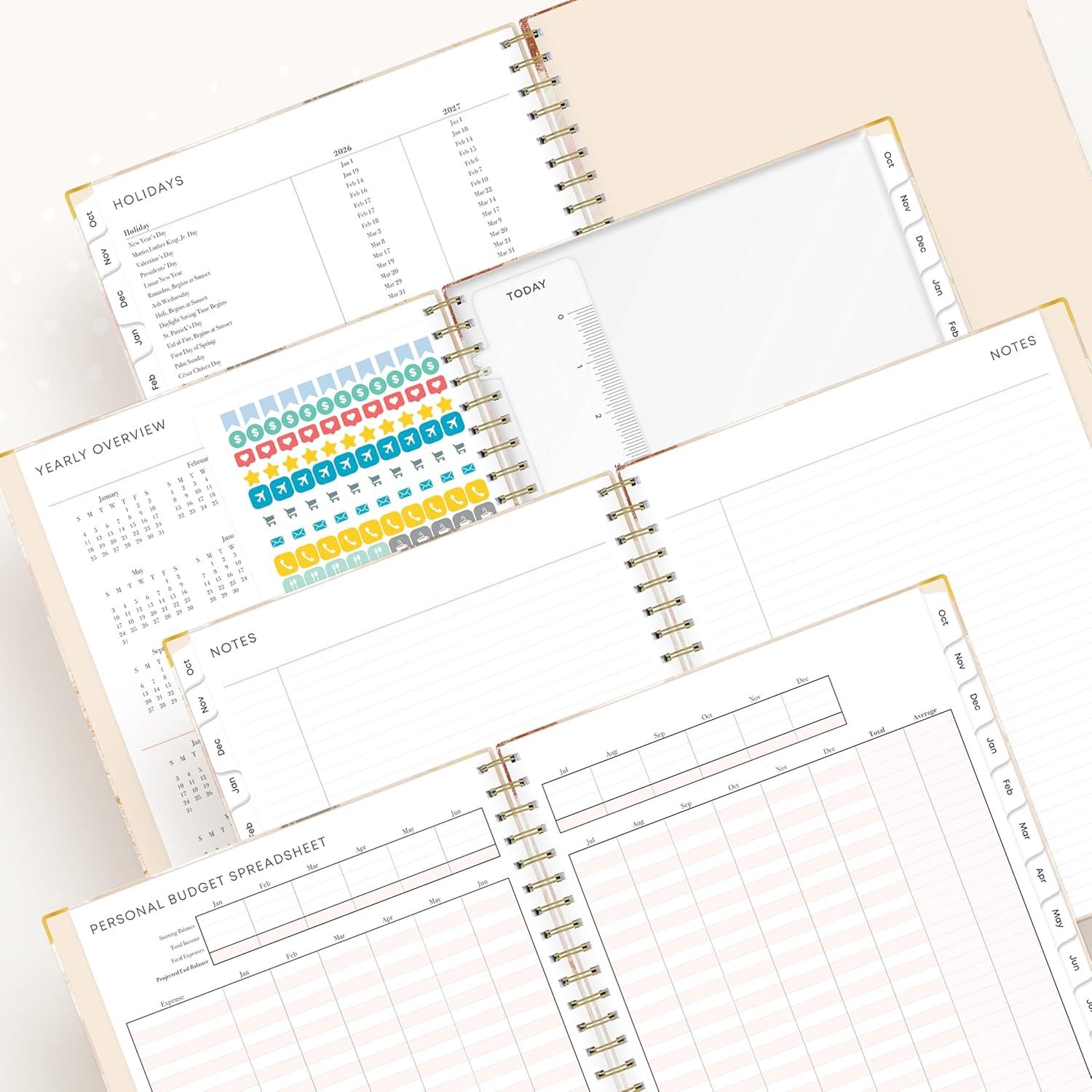 imageBlue Sky 15 Month 2026 Weekly and Monthly Planner Calendar October 2025 December 2026 5quot x 8quot Hard Cover Durable Twin Wire Binding Laminated Tabs Storage Pocket Includes Ruler Sticky Notes ampamp Stickers HenriHenri 2026