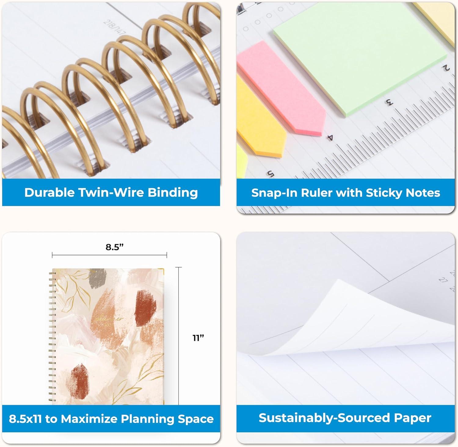 imageBlue Sky 15 Month 2026 Weekly and Monthly Planner Calendar October 2025 December 2026 5quot x 8quot Hard Cover Durable Twin Wire Binding Laminated Tabs Storage Pocket Includes Ruler Sticky Notes ampamp Stickers HenriHenri 2026