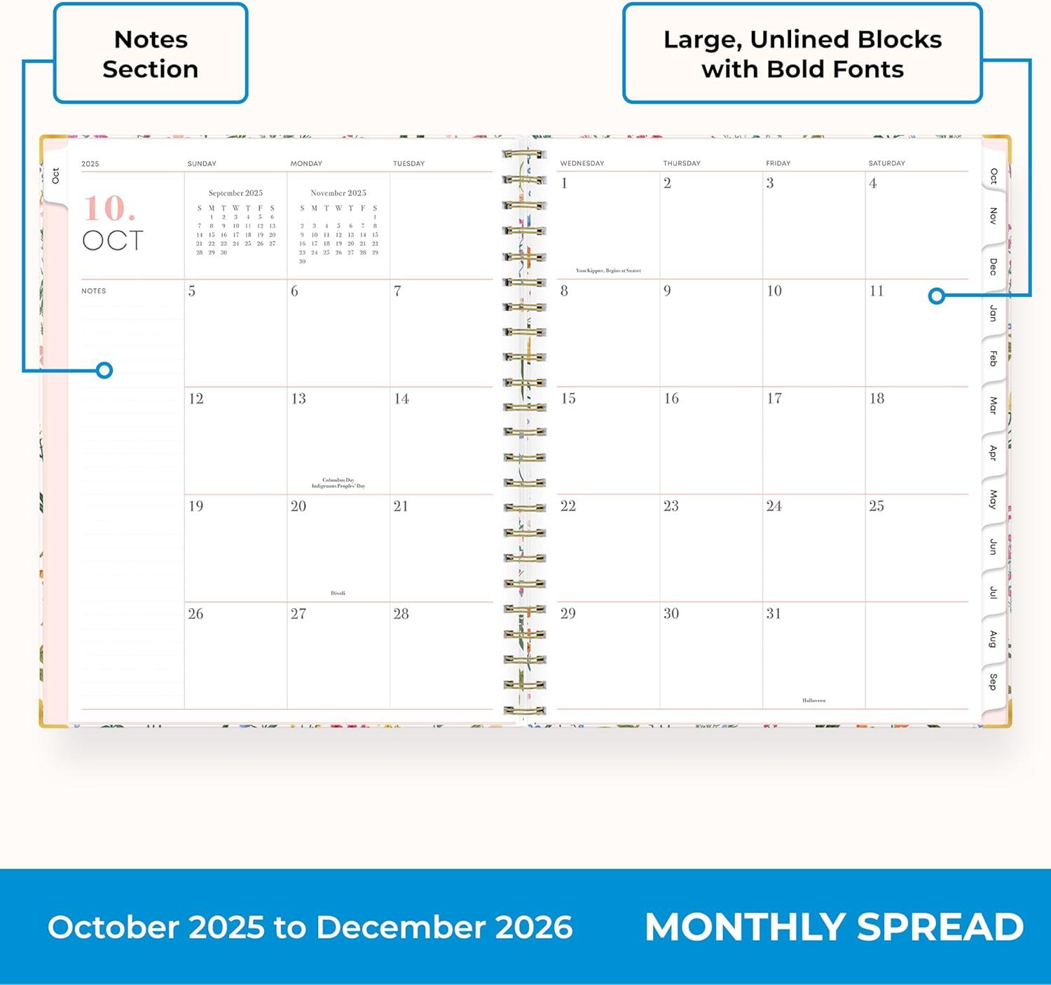 imageBlue Sky 15 Month 2026 Weekly and Monthly Planner Calendar October 2025 December 2026 85quot x 11quot Hard Cover Durable Twin Wire Binding Laminated Tabs Storage Pocket Includes Ruler Sticky Notes ampamp Stickers LondonberryLondonberry 2026