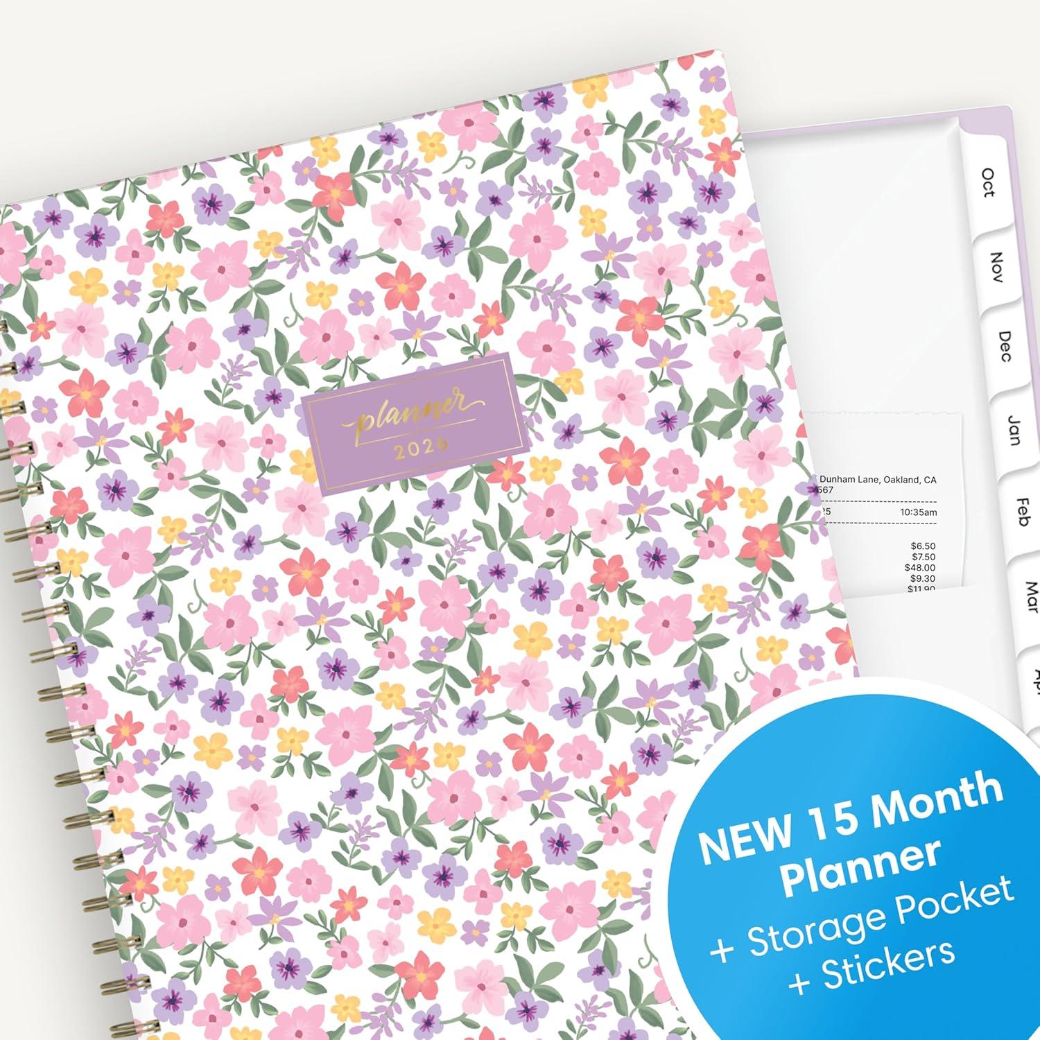 imageBlue Sky 15 Month 2026 Weekly and Monthly Planner Calendar October 2025 December 2026 85quot x 11quot Laminated Cover Durable Twin Wire Binding Laminated Tabs Storage Pocket Includes Stickers CoronadoDarby 2026