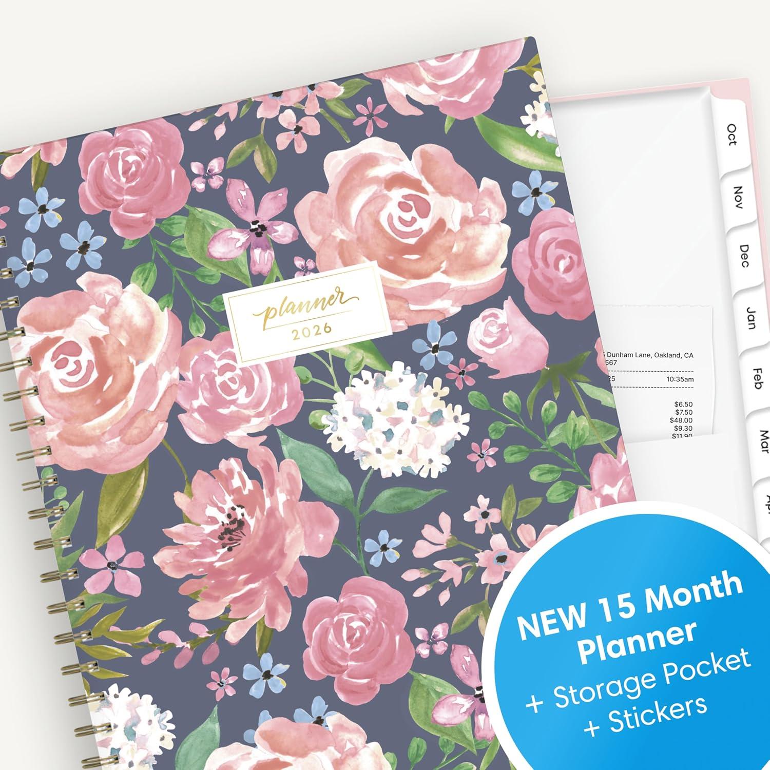 imageBlue Sky 15 Month 2026 Weekly and Monthly Planner Calendar October 2025 December 2026 85quot x 11quot Laminated Cover Durable Twin Wire Binding Laminated Tabs Storage Pocket Includes Stickers CoronadoAlya 2026