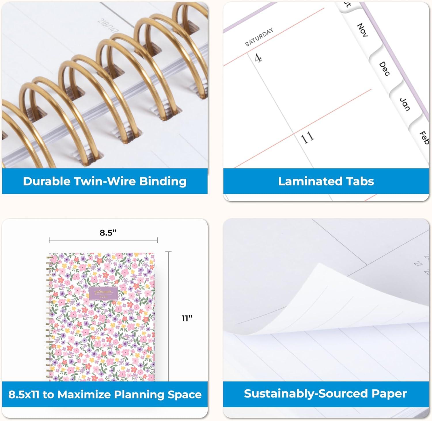 imageBlue Sky 15 Month 2026 Weekly and Monthly Planner Calendar October 2025 December 2026 85quot x 11quot Laminated Cover Durable Twin Wire Binding Laminated Tabs Storage Pocket Includes Stickers CoronadoDarby 2026