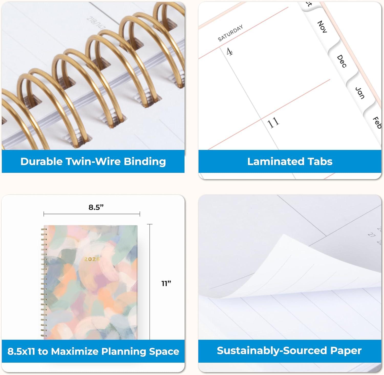 imageBlue Sky 15 Month 2026 Weekly and Monthly Planner Calendar October 2025 December 2026 85quot x 11quot Laminated Cover Durable Twin Wire Binding Laminated Tabs Storage Pocket Includes Stickers CoronadoSoren 2026