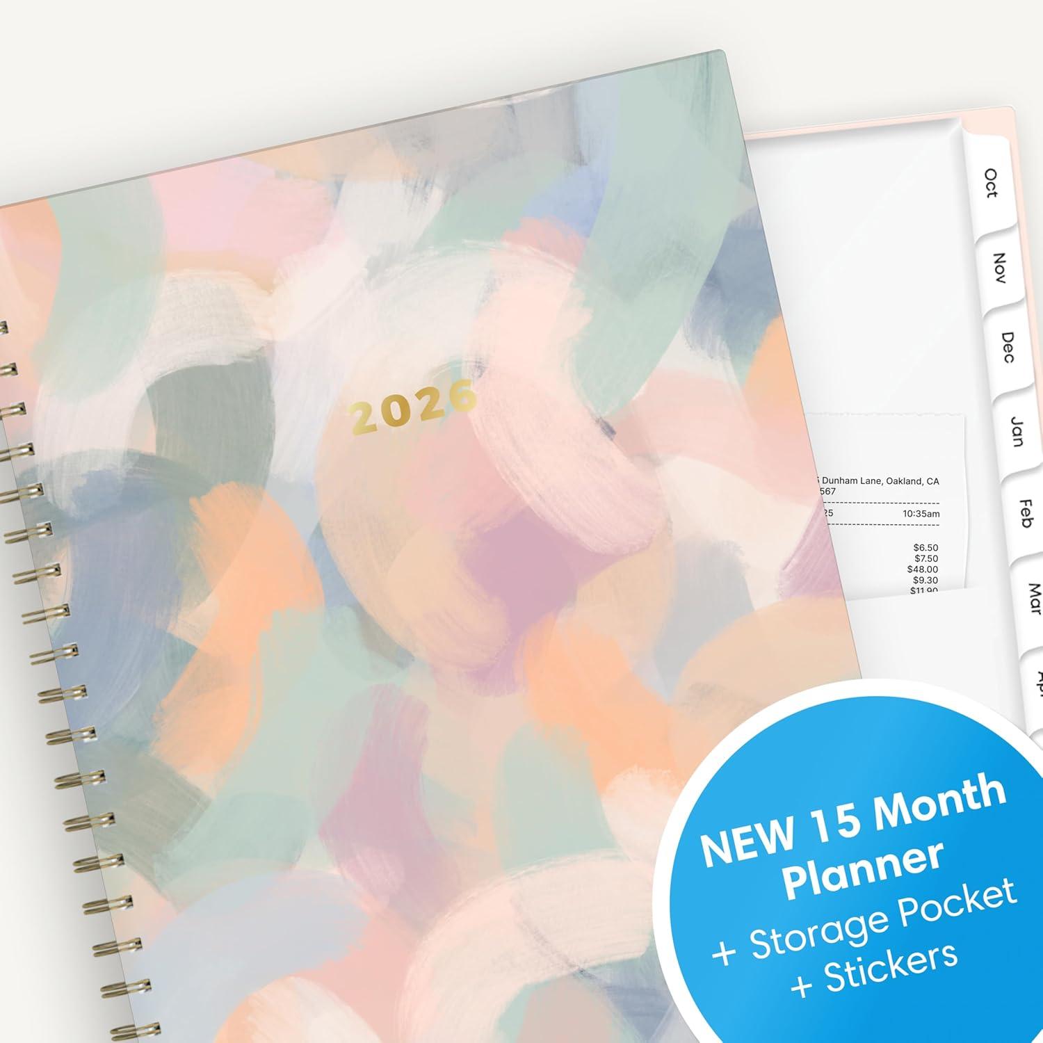 imageBlue Sky 15 Month 2026 Weekly and Monthly Planner Calendar October 2025 December 2026 85quot x 11quot Laminated Cover Durable Twin Wire Binding Laminated Tabs Storage Pocket Includes Stickers CoronadoSoren 2026