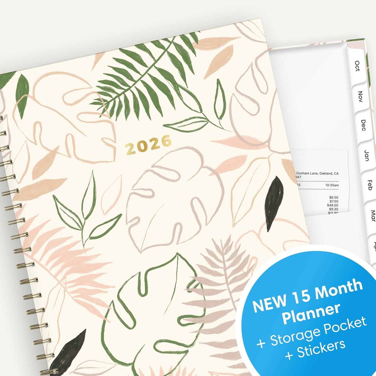 imageBlue Sky 15 Month 2026 Weekly and Monthly Planner Calendar October 2025 December 2026 85quot x 11quot Laminated Cover Durable Twin Wire Binding Laminated Tabs Storage Pocket Includes Stickers CoronadoCoronado 2026