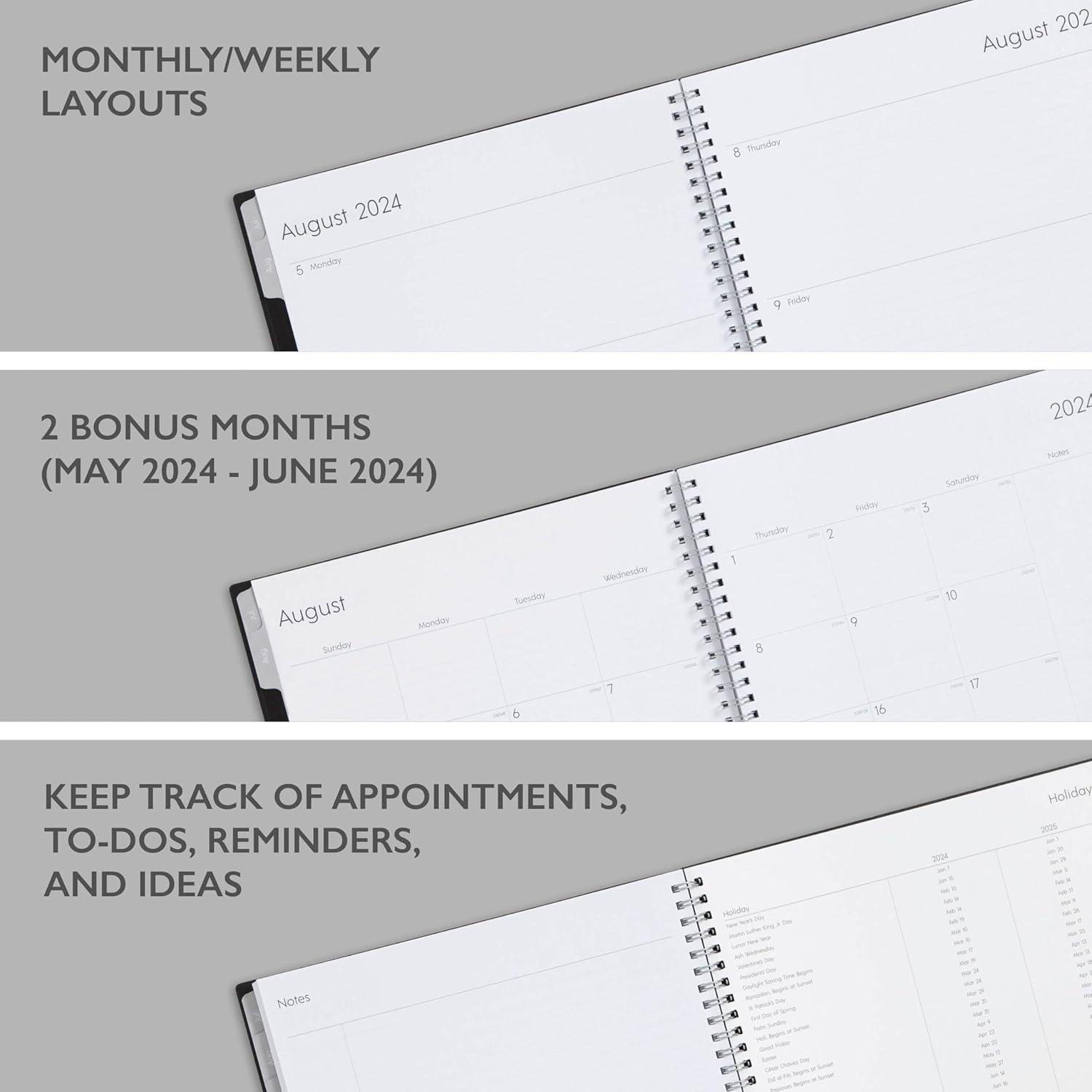 imageBlue Sky 20252026 Weekly and Monthly Academic Year Planner Calendar July June 85quot x 11quot Flexible Cover Wirebound Laminated Tabs Storage Pocket Enterprise Enterprise 20252026 85quot x 11quotEnterprise 20242025