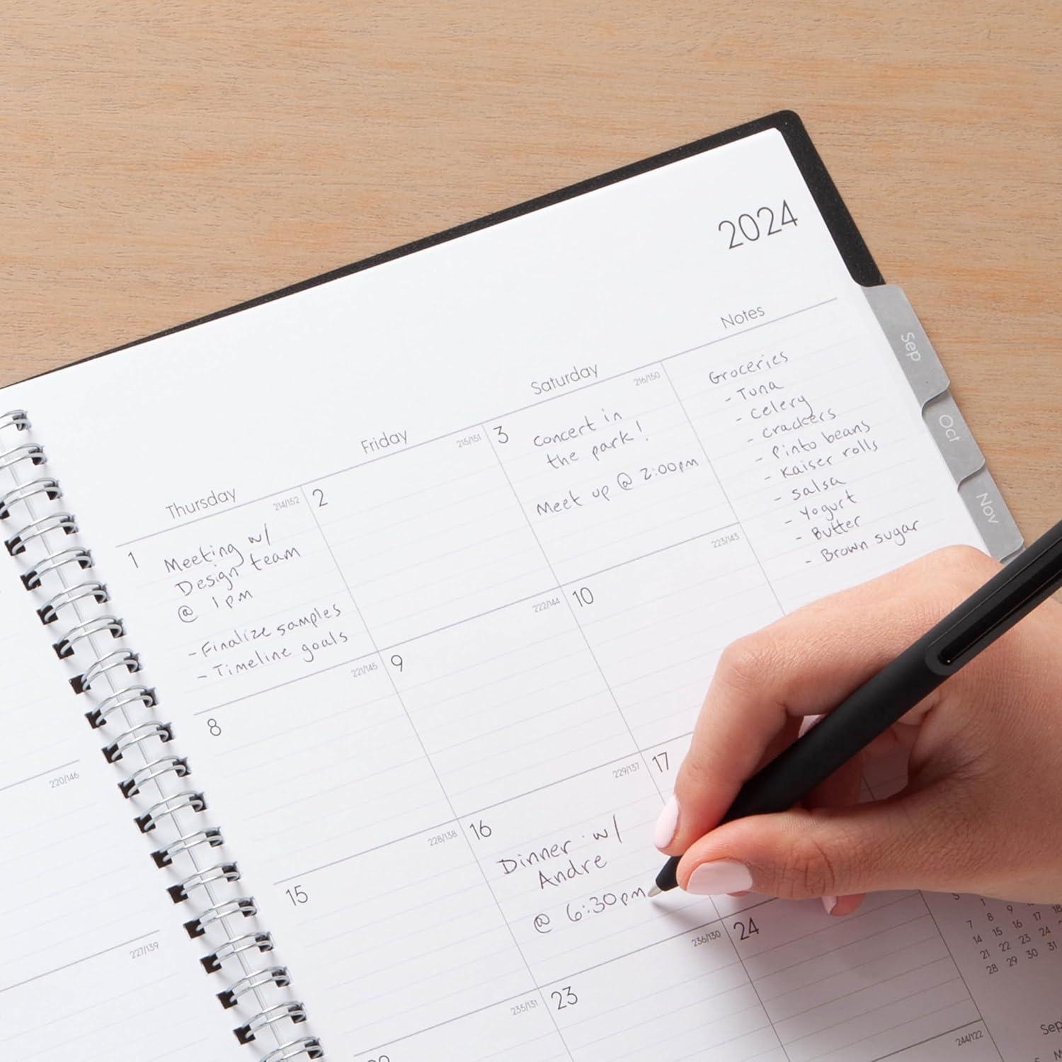 imageBlue Sky 20252026 Weekly and Monthly Academic Year Planner Calendar July June 85quot x 11quot Flexible Cover Wirebound Laminated Tabs Storage Pocket Enterprise Enterprise 20252026 85quot x 11quotEnterprise 20242025