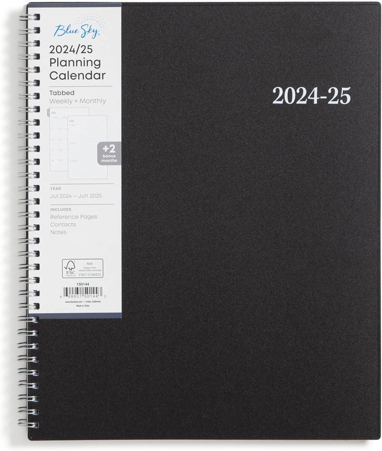 imageBlue Sky 20252026 Weekly and Monthly Academic Year Planner Calendar July June 85quot x 11quot Flexible Cover Wirebound Laminated Tabs Storage Pocket Enterprise Enterprise 20252026 85quot x 11quotEnterprise 20242025