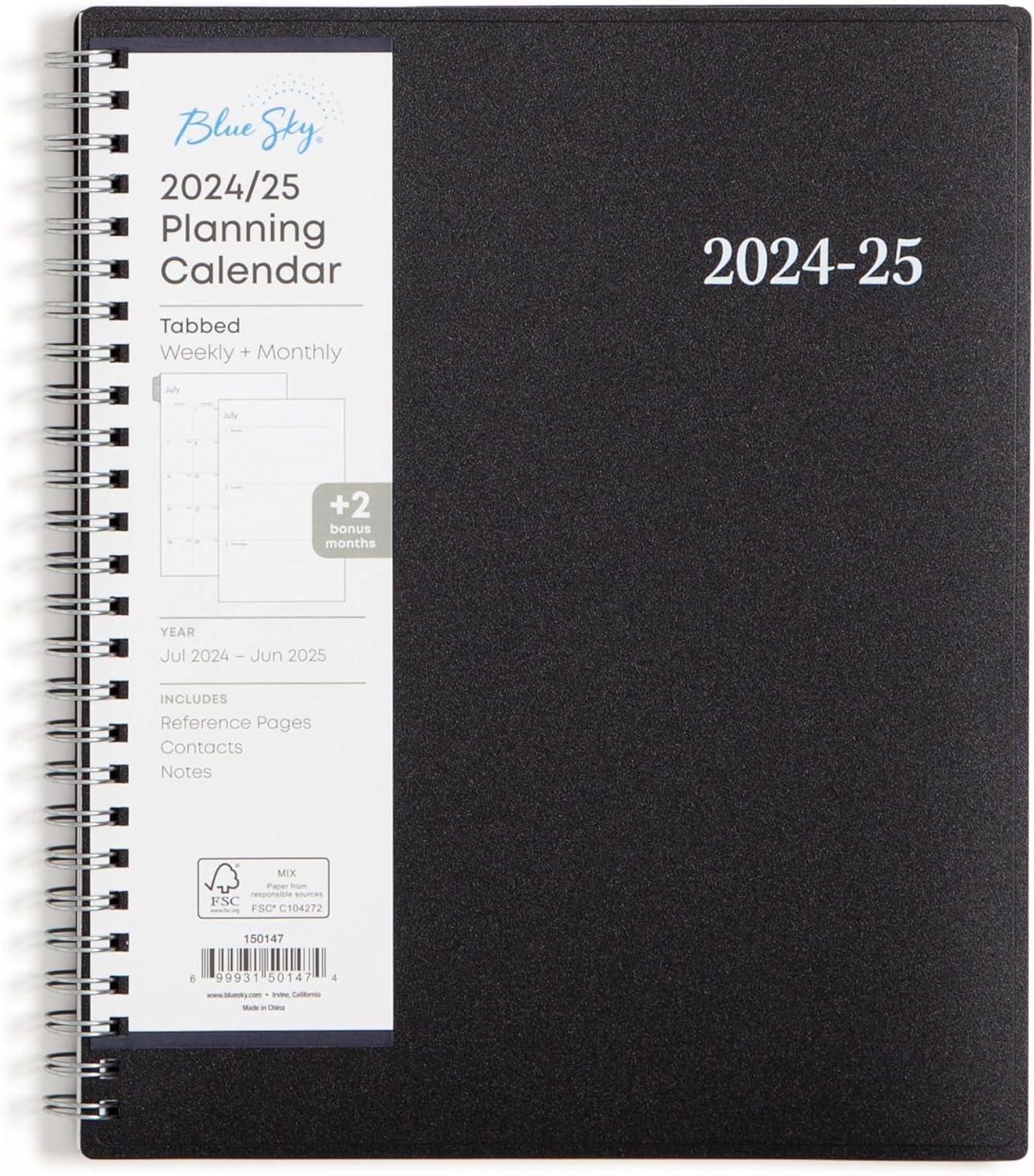 imageBlue Sky 20252026 Weekly and Monthly Academic Year Planner Calendar July June 85quot x 11quot Flexible Cover Wirebound Laminated Tabs Storage Pocket Enterprise Enterprise 20252026 85quot x 11quotEnterprise 20242025