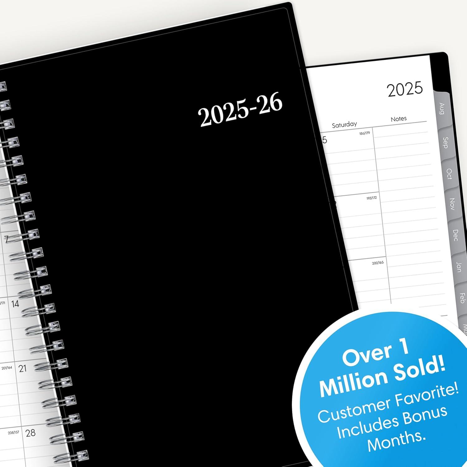 imageBlue Sky 20252026 Weekly and Monthly Academic Year Planner Calendar July June 85quot x 11quot Flexible Cover Wirebound Laminated Tabs Storage Pocket Enterprise Enterprise 20252026 85quot x 11quotEnterprise 20252026
