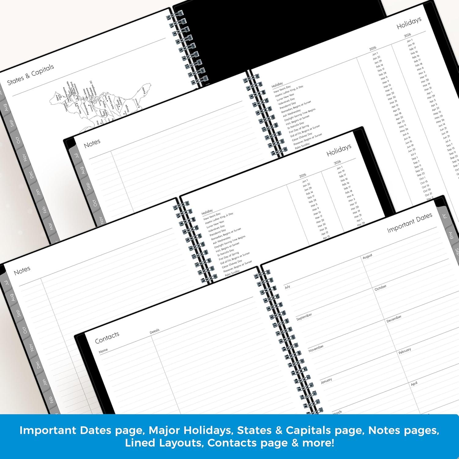 imageBlue Sky 20252026 Weekly and Monthly Academic Year Planner Calendar July June 85quot x 11quot Flexible Cover Wirebound Laminated Tabs Storage Pocket Enterprise Enterprise 20252026 85quot x 11quotEnterprise 20252026