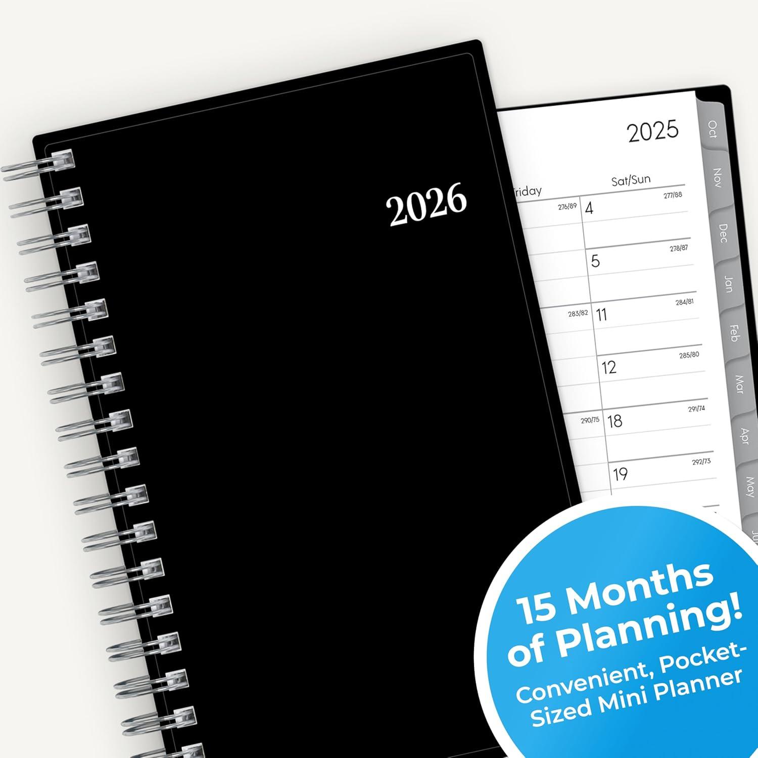 imageBlue Sky 2026 15Month Weekly and Monthly Mini Planner Calendar Includes October 2025 December 2026 3625quot x 6125quot Flexible Cover Wirebound Laminated Tabs EnterpriseEnterprise 2026