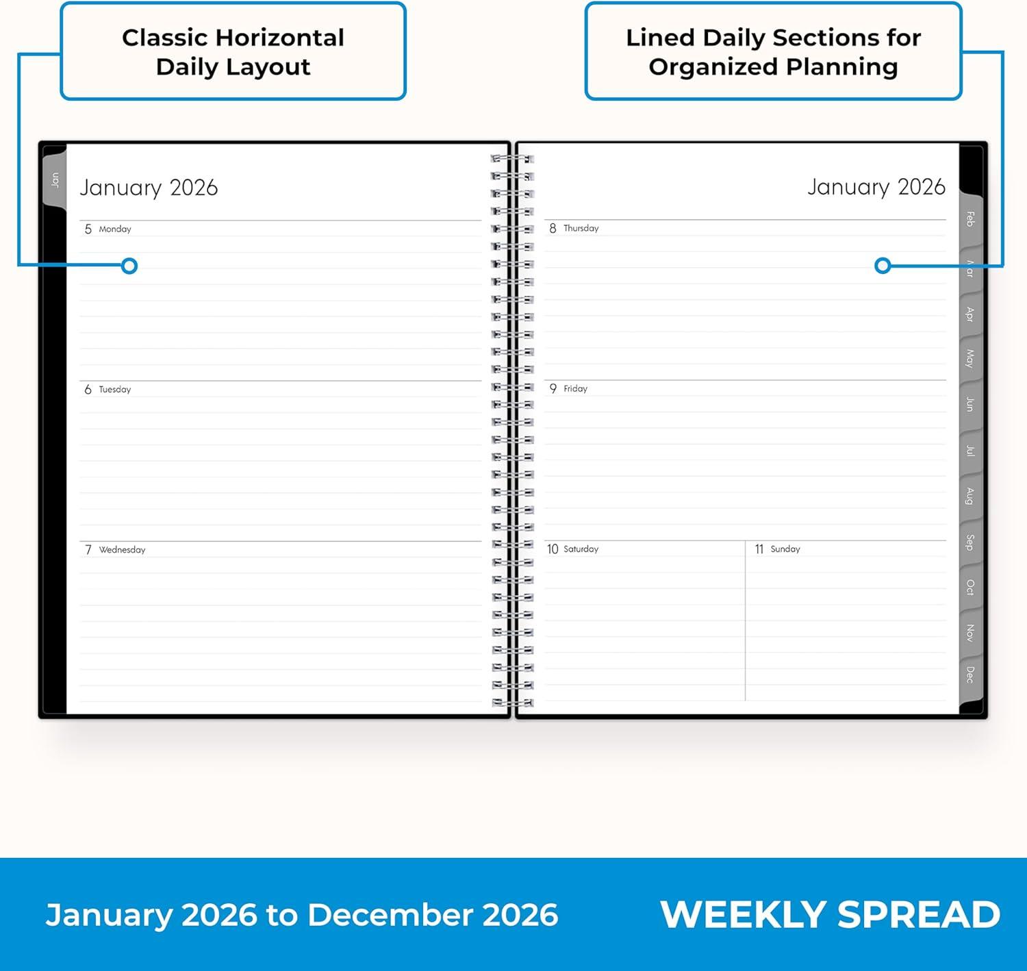imageBlue Sky 2026 15Month Weekly and Monthly Mini Planner Calendar Includes October 2025 December 2026 3625quot x 6125quot Flexible Cover Wirebound Laminated Tabs EnterpriseEnterprise 2026