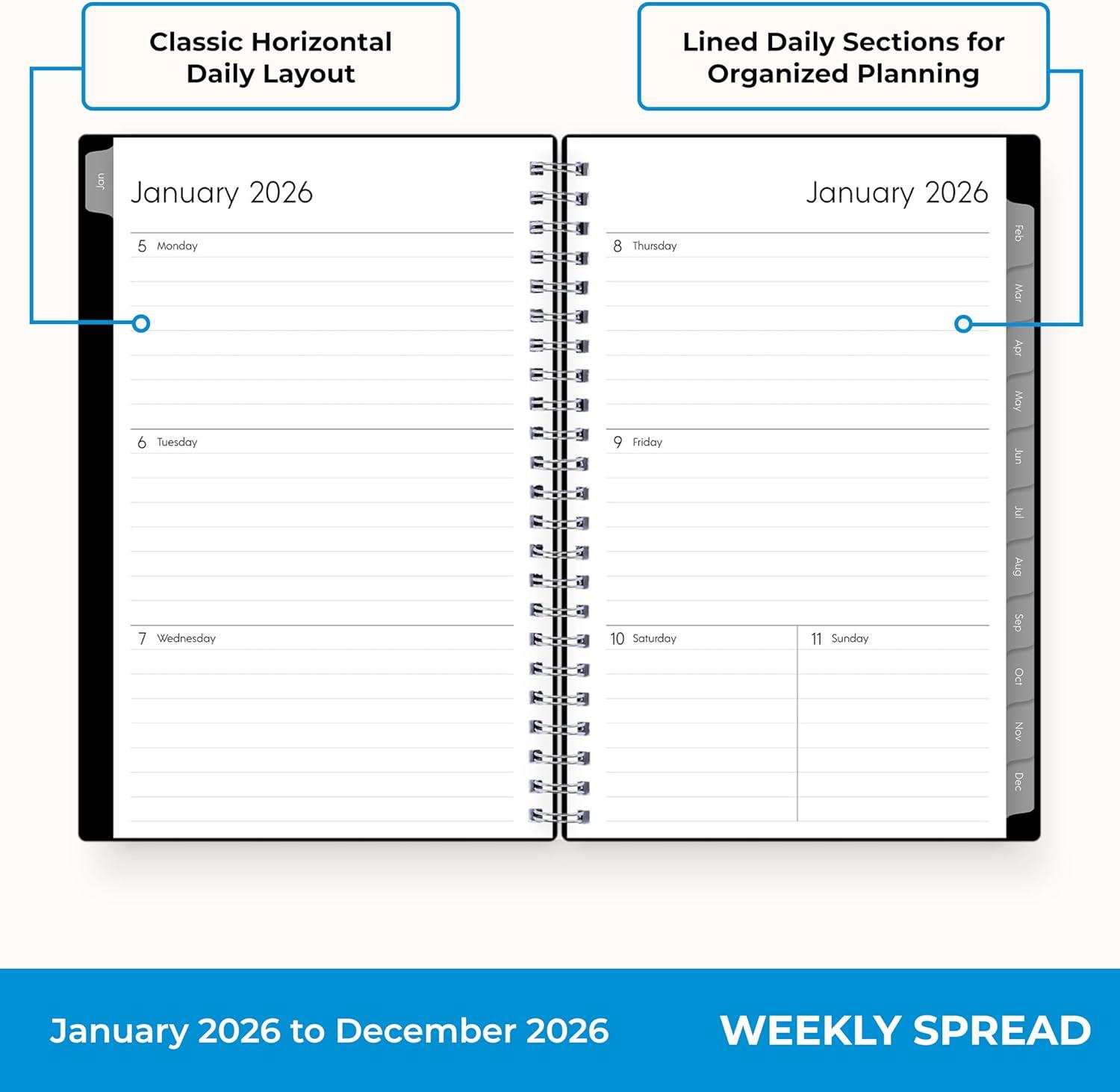 imageBlue Sky 2026 15Month Weekly and Monthly Mini Planner Calendar Includes October 2025 December 2026 3625quot x 6125quot Flexible Cover Wirebound Laminated Tabs EnterpriseEnterprise 2026