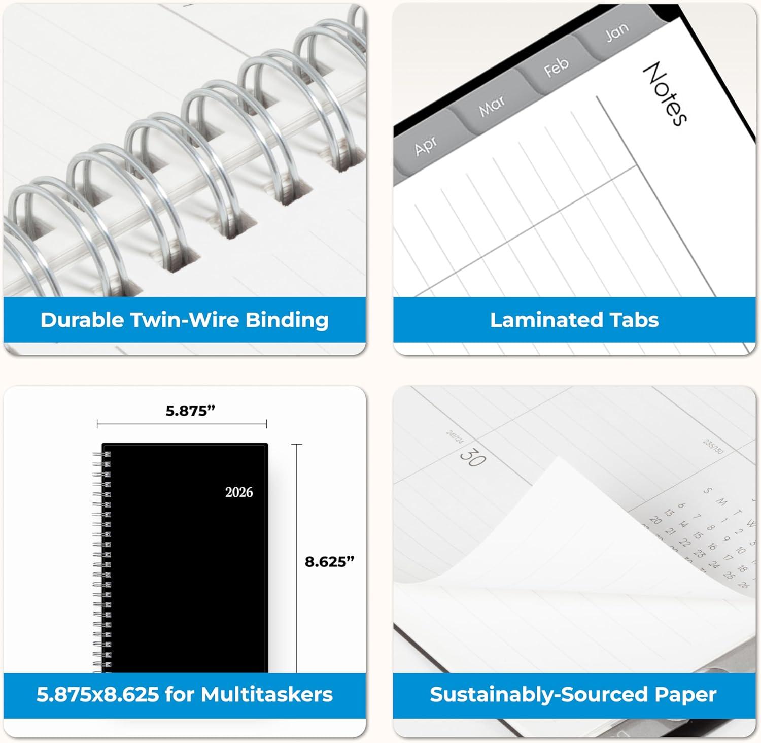 imageBlue Sky 2026 15Month Weekly and Monthly Mini Planner Calendar Includes October 2025 December 2026 3625quot x 6125quot Flexible Cover Wirebound Laminated Tabs EnterpriseEnterprise 2026