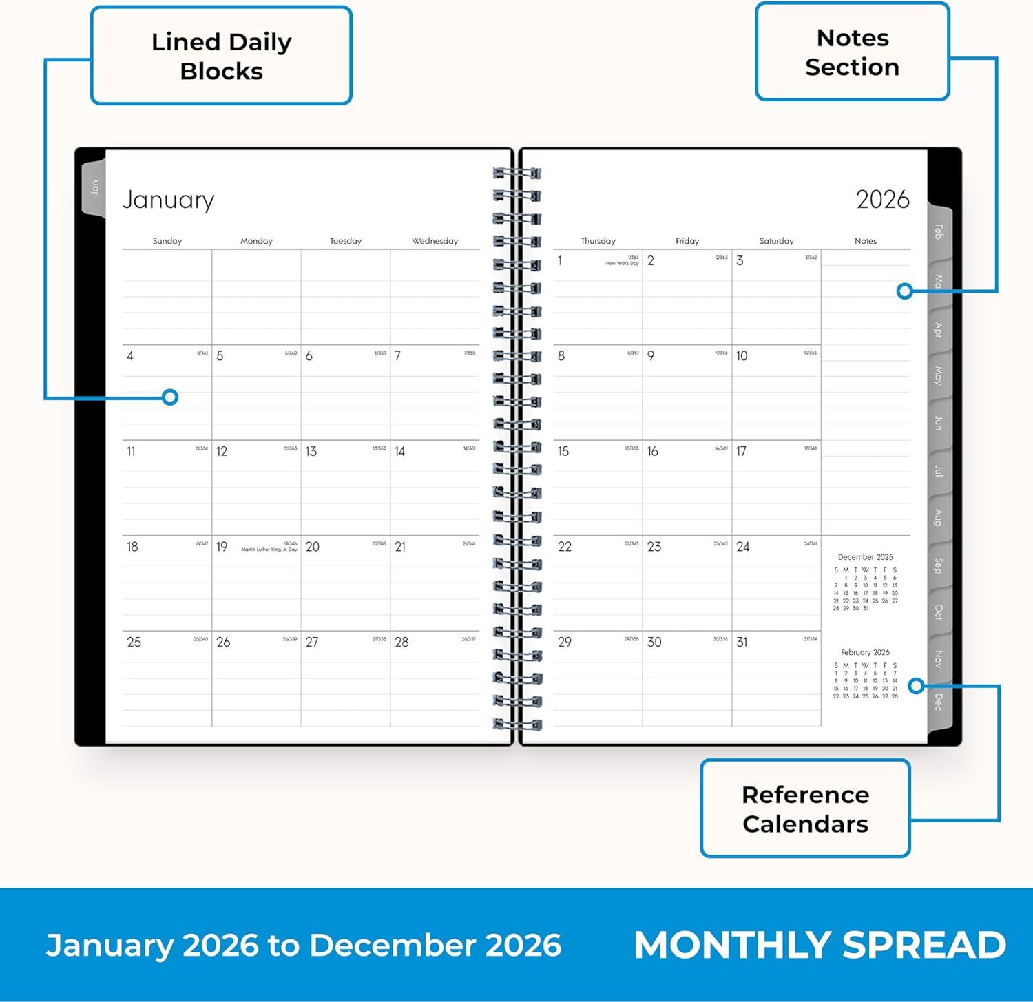 imageBlue Sky 2026 15Month Weekly and Monthly Mini Planner Calendar Includes October 2025 December 2026 3625quot x 6125quot Flexible Cover Wirebound Laminated Tabs EnterpriseEnterprise 2026