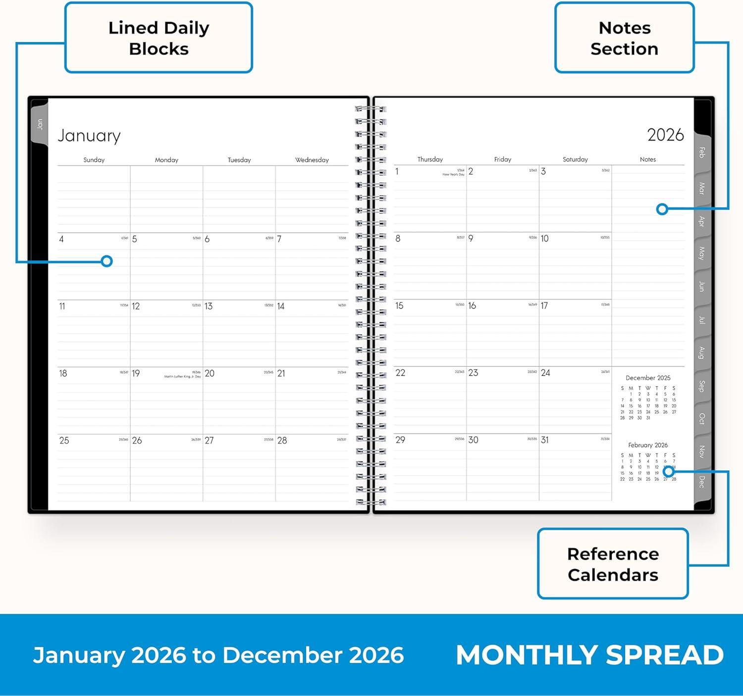 imageBlue Sky 2026 15Month Weekly and Monthly Mini Planner Calendar Includes October 2025 December 2026 3625quot x 6125quot Flexible Cover Wirebound Laminated Tabs EnterpriseEnterprise 2026