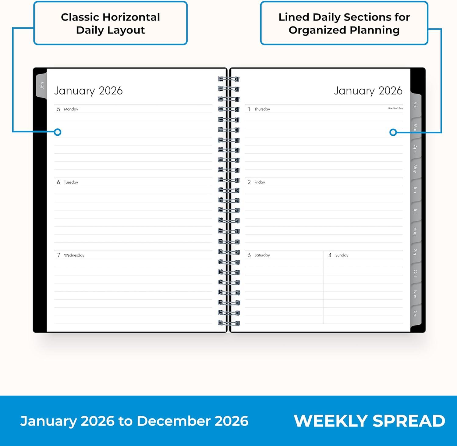 imageBlue Sky 2026 15Month Weekly and Monthly Mini Planner Calendar Includes October 2025 December 2026 3625quot x 6125quot Flexible Cover Wirebound Laminated Tabs EnterpriseEnterprise 2026