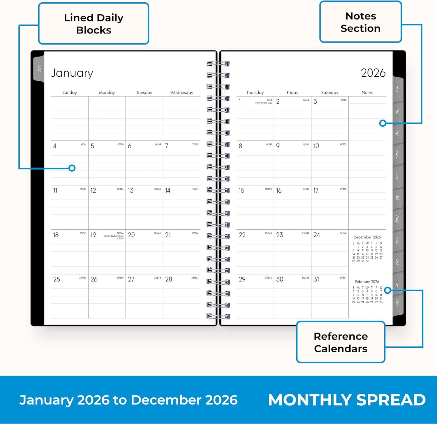 imageBlue Sky 2026 15Month Weekly and Monthly Mini Planner Calendar Includes October 2025 December 2026 3625quot x 6125quot Flexible Cover Wirebound Laminated Tabs EnterpriseEnterprise 2026