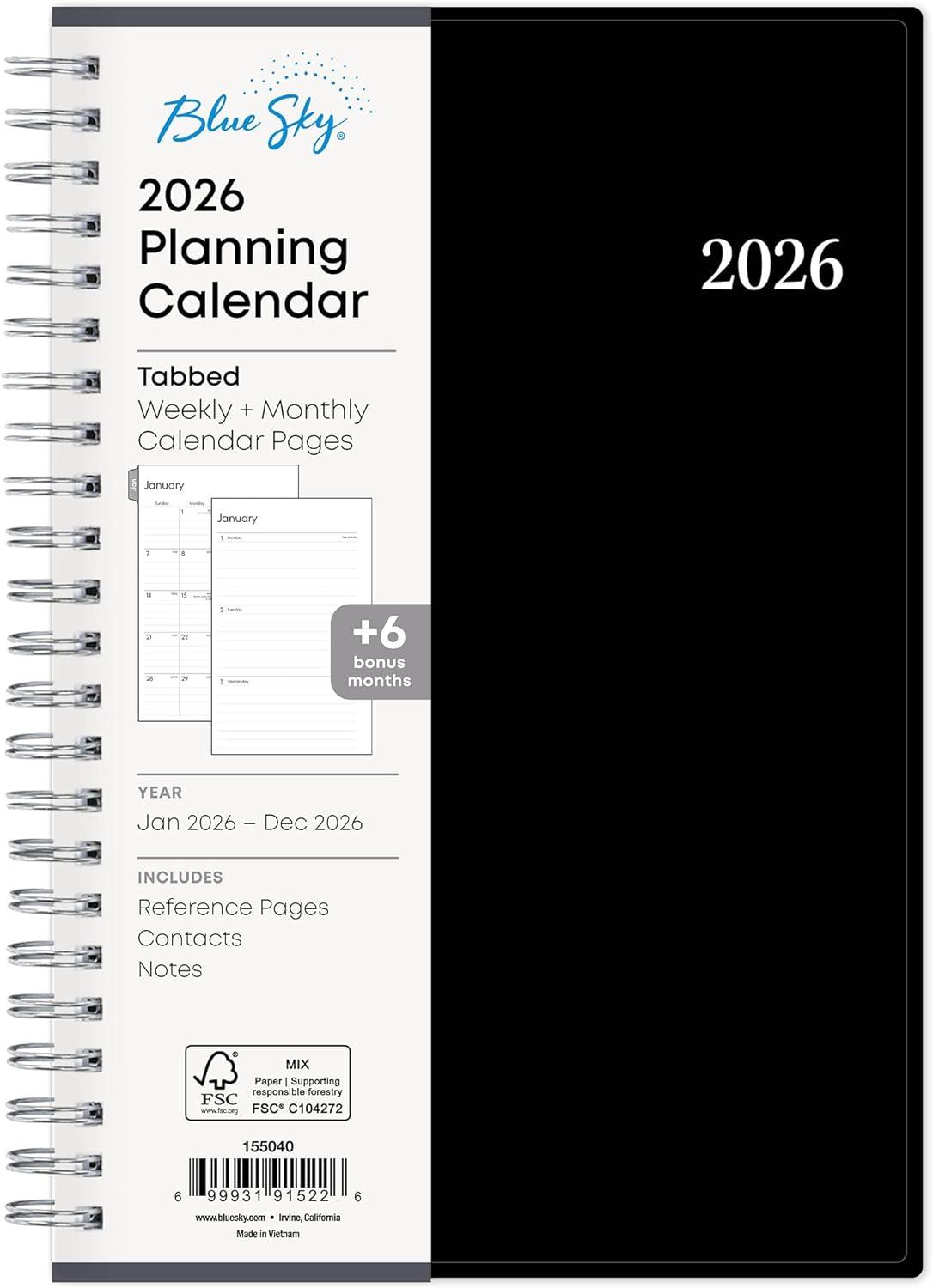 imageBlue Sky 2026 15Month Weekly and Monthly Mini Planner Calendar Includes October 2025 December 2026 3625quot x 6125quot Flexible Cover Wirebound Laminated Tabs EnterpriseEnterprise 2026