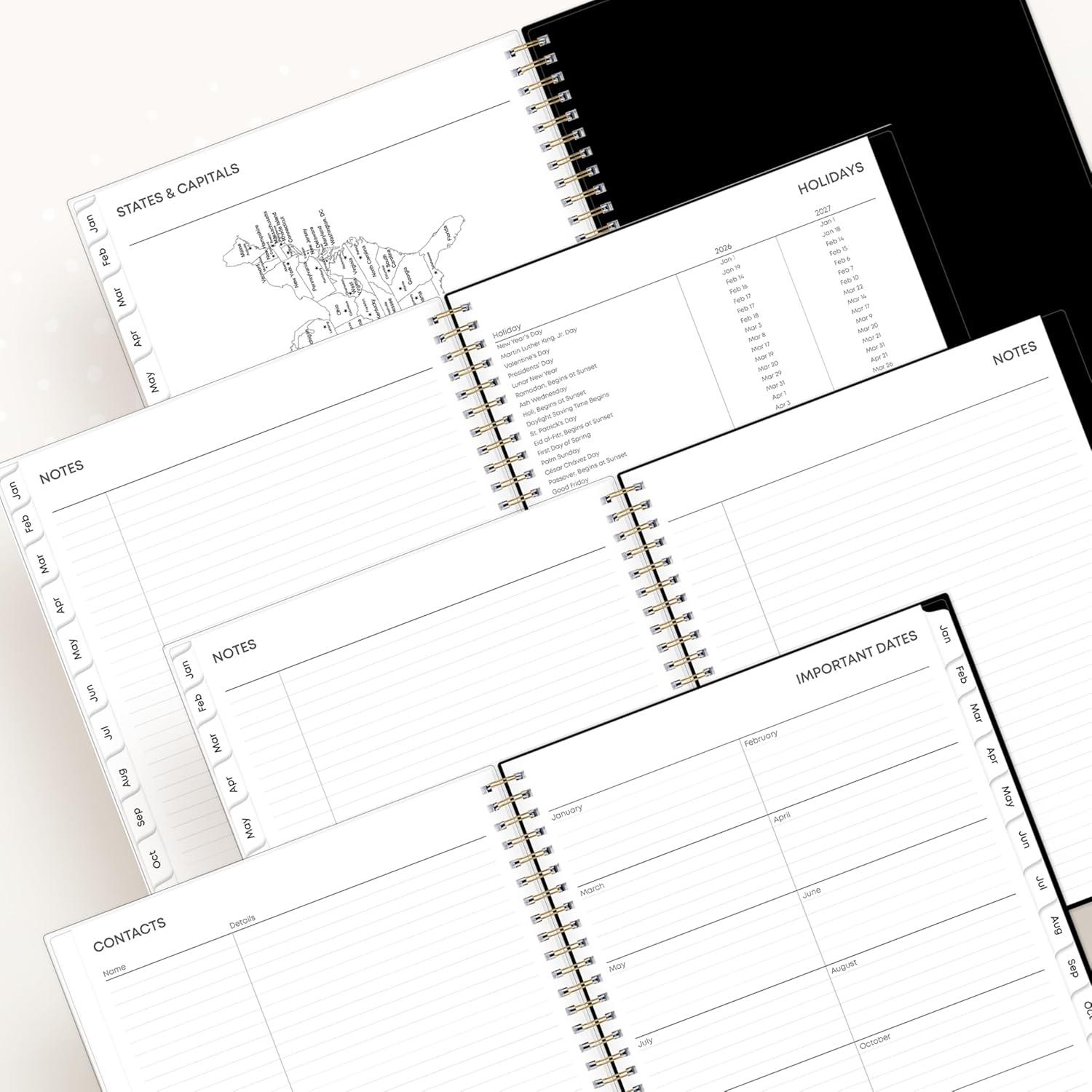 imageBlue Sky 2026 Monthly Planner Calendar January 2026 December 2026 8quot x 10quot Clear Pocket Cover Laminated Tabs Durable Twin Wire Binding Baccara DarkBaccara Dark 2026