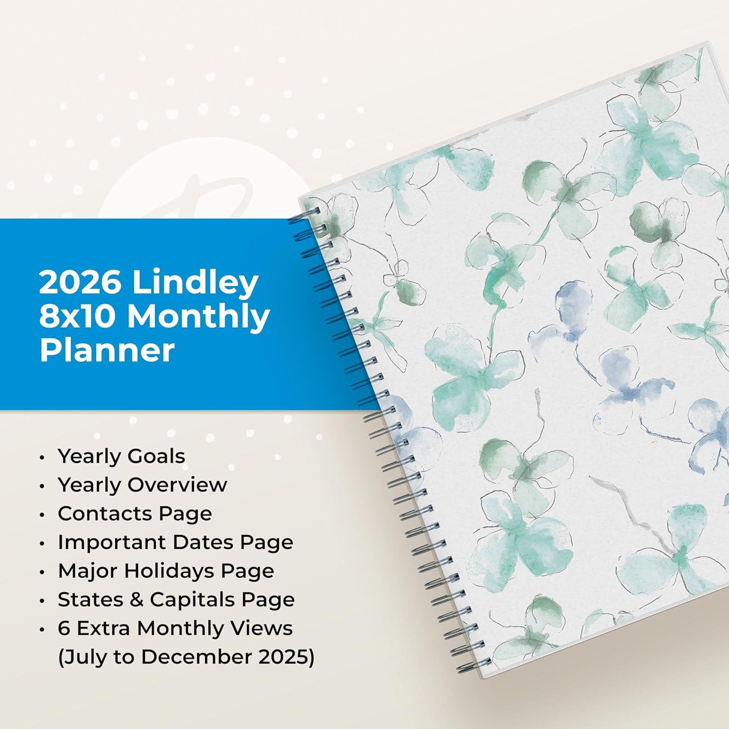 imageBlue Sky 2026 Monthly Planner Calendar January 2026 December 2026 8quot x 10quot Flexible Frosted Cover Laminated Tabs Durable Twin Wire Binding LindleyLindley 2026
