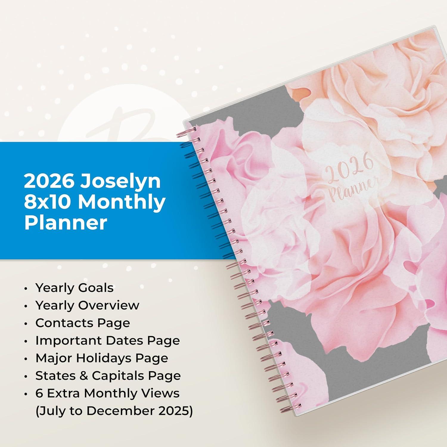 imageBlue Sky 2026 Monthly Planner Calendar January 2026 December 2026 8quot x 10quot Flexible Frosted Cover Laminated Tabs Durable Twin Wire Binding LindleyJoselyn 2026