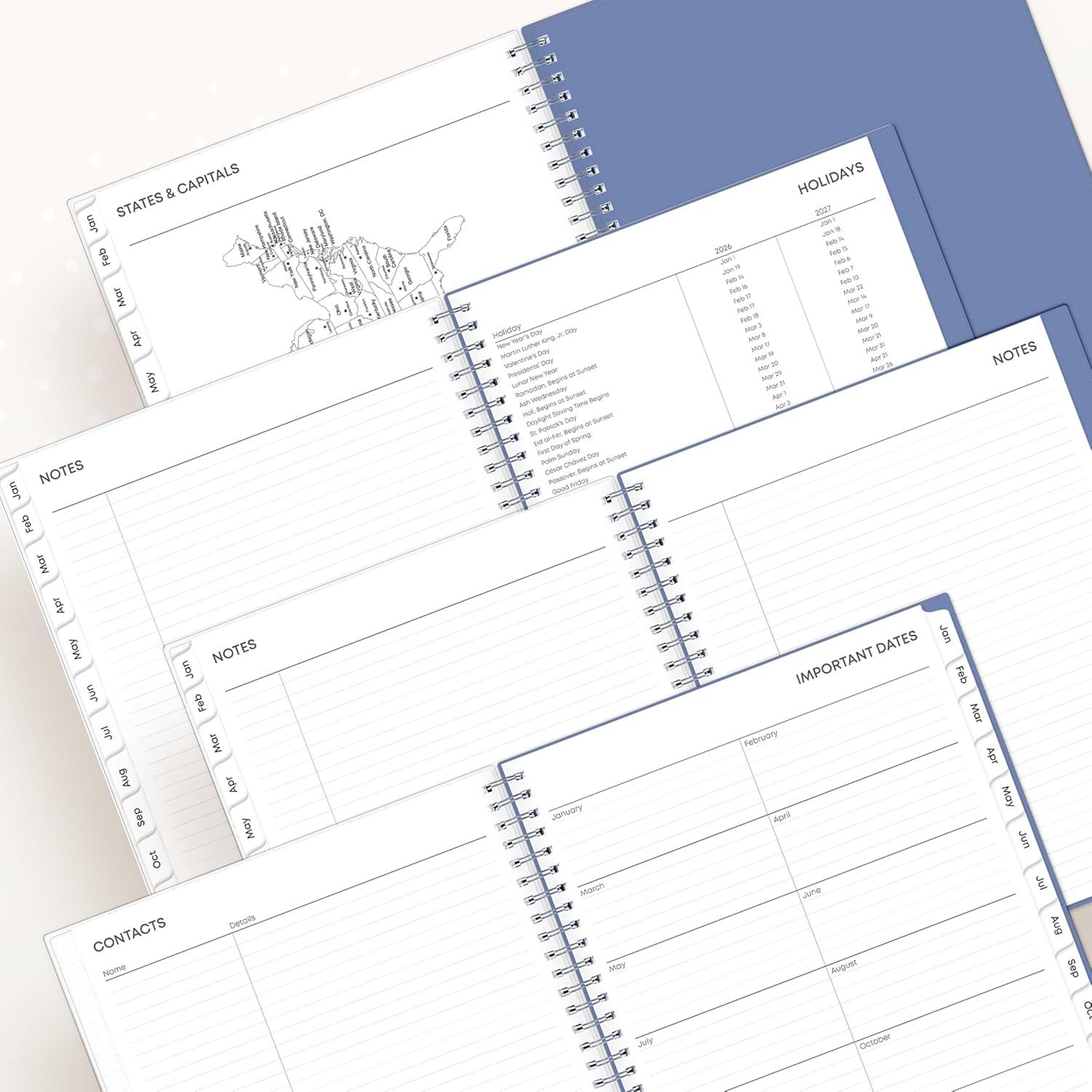 imageBlue Sky 2026 Monthly Planner Calendar January 2026 December 2026 8quot x 10quot Flexible Frosted Cover Laminated Tabs Durable Twin Wire Binding LindleyLindley 2026