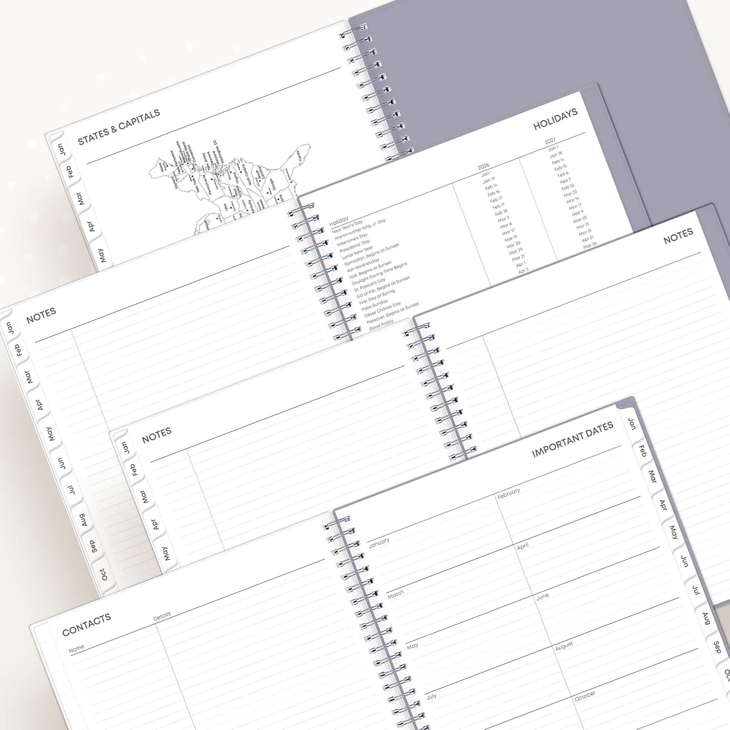 imageBlue Sky 2026 Monthly Planner Calendar January 2026 December 2026 8quot x 10quot Flexible Frosted Cover Laminated Tabs Durable Twin Wire Binding LindleyRue Du Flore 2026