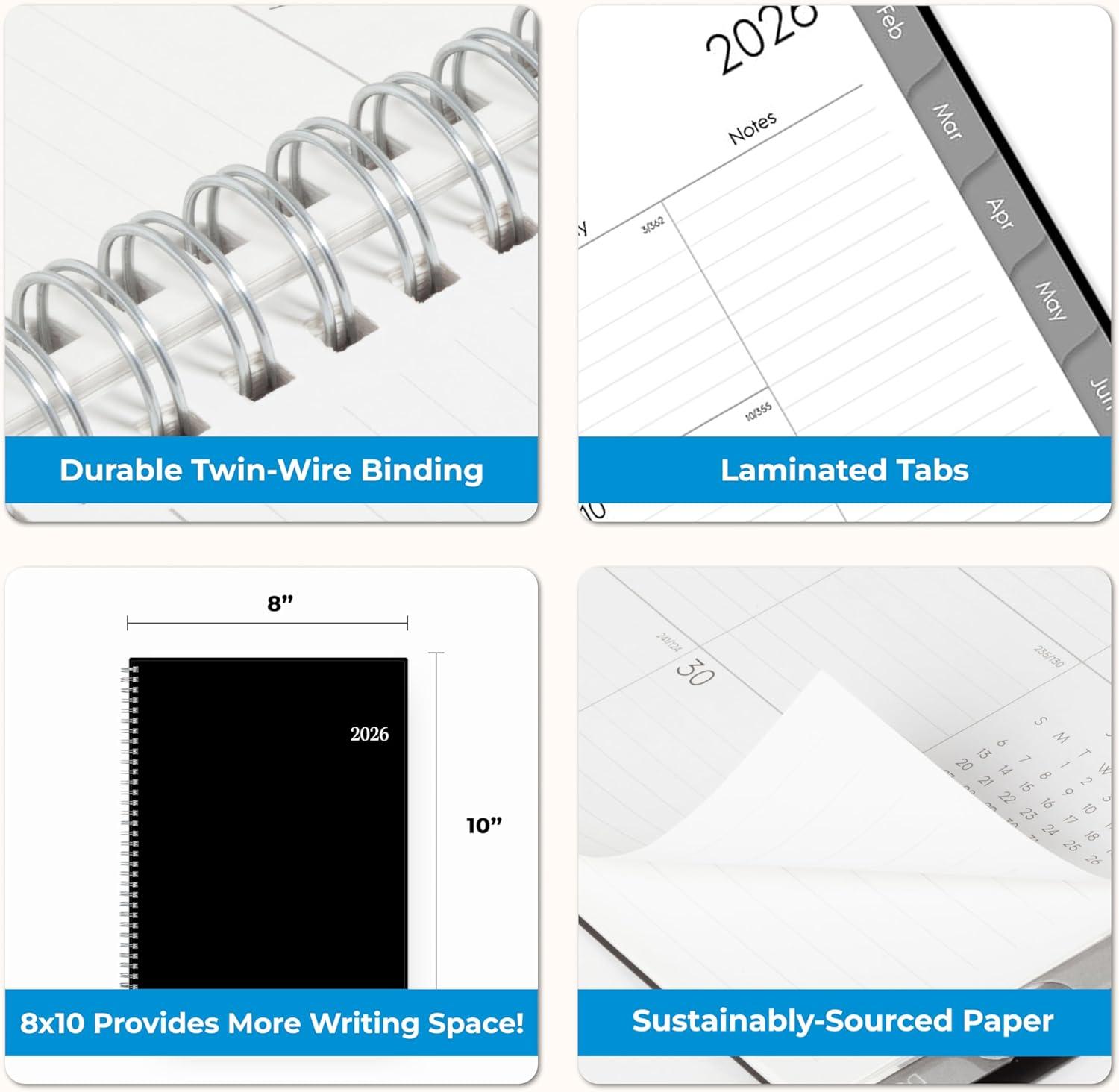 imageBlue Sky 2026 Monthly Planner Calendar January 2026 December 2026 8quot x 10quot Monthly Layout Flexible Cover Silver Wirebound Laminated Tabs EnterpriseEnterprise 2026