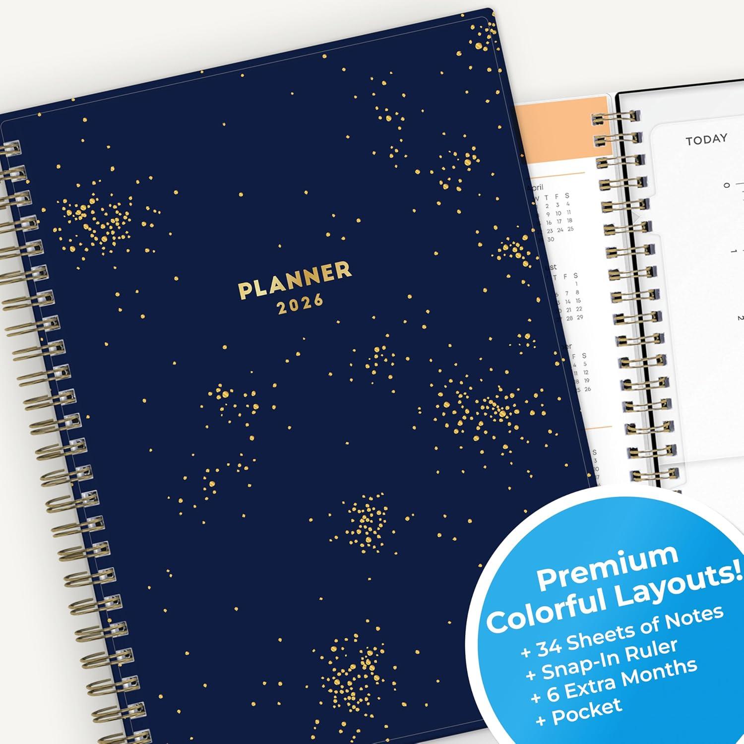 imageBlue Sky 2026 Weekly and Monthly Planner Calendar January 2026 December 2026 5875 x 8625 Flexible Cover Storage Pocket Ruler Colorful Interior Includes Extra 30 Sheets of Notes BlackStarlight 2026