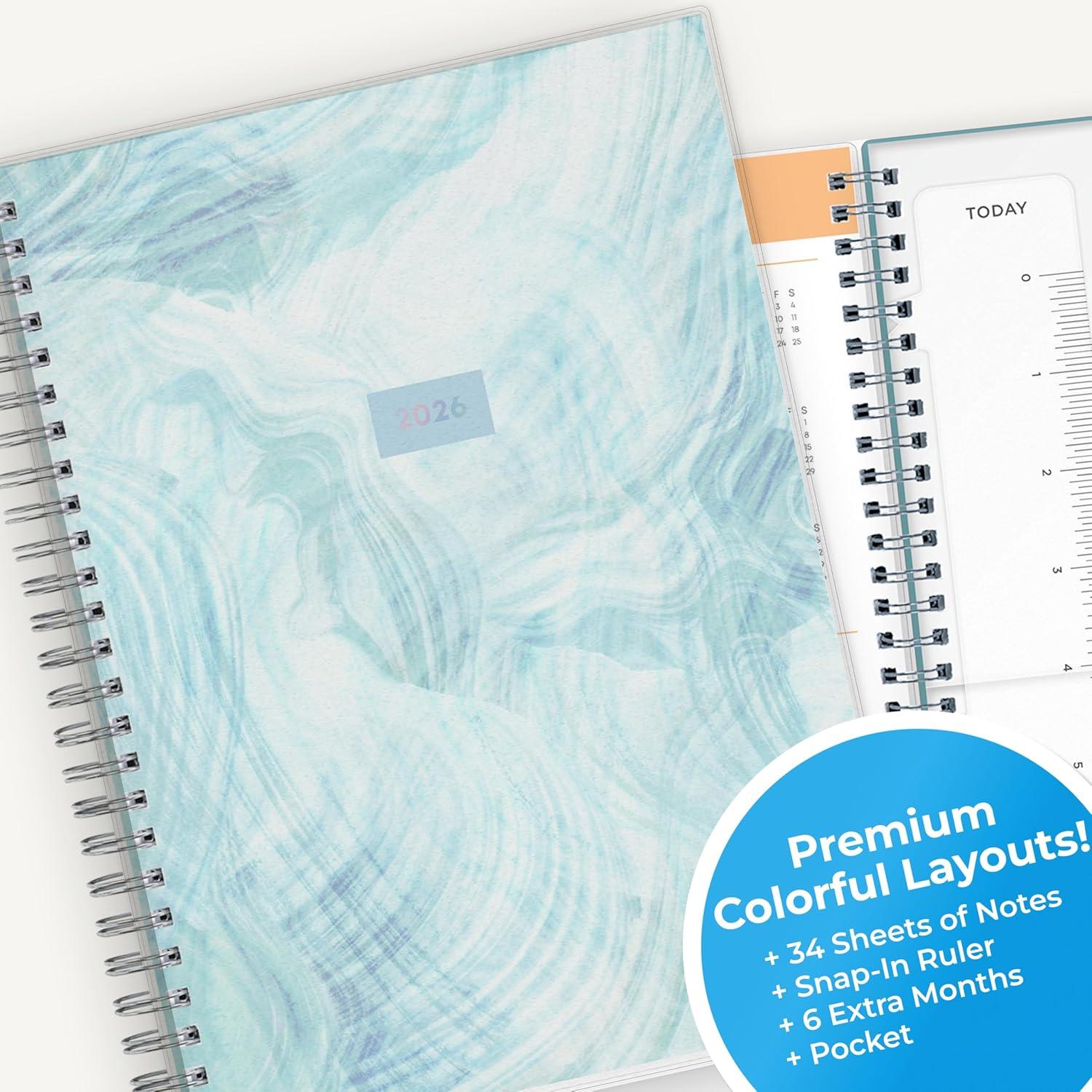 imageBlue Sky 2026 Weekly and Monthly Planner Calendar January 2026 December 2026 5875 x 8625 Flexible Cover Storage Pocket Ruler Colorful Interior Includes Extra 30 Sheets of Notes BlackTides 2026