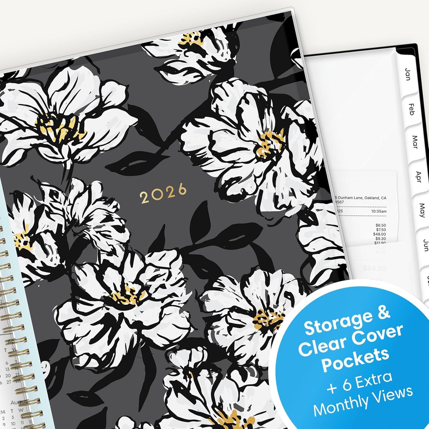 imageBlue Sky 2026 Weekly and Monthly Planner Calendar January 2026 December 2026 5quot x 8quot Clear Pocket Cover Laminated Tabs Durable Twin Wire Binding Baccara DarkBaccara Dark 2026