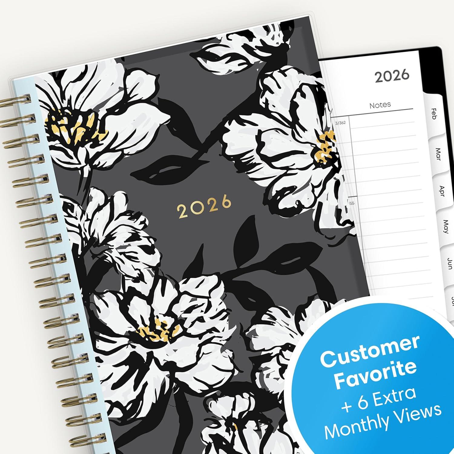 imageBlue Sky 2026 Weekly and Monthly Planner Calendar January 2026 December 2026 5quot x 8quot Clear Pocket Cover Laminated Tabs Durable Twin Wire Binding Baccara DarkBaccara Dark 2026