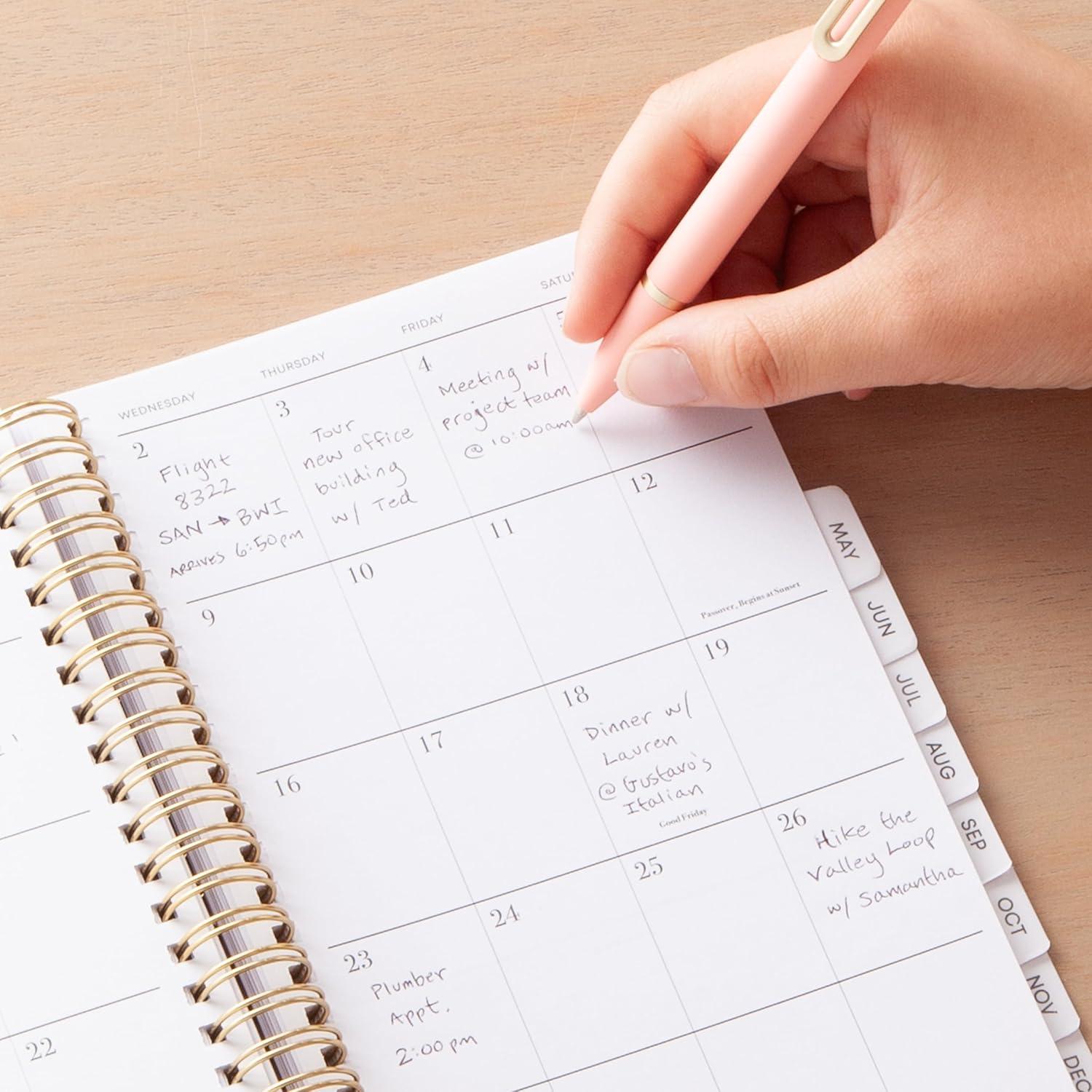 imageBlue Sky 2026 Weekly and Monthly Planner Calendar January 2026 December 2026 5quot x 8quot Faux Leather Cover Durable Twin Wire Binding Storage Pocket Laminated Tabs Includes Pen Loop Bungee Ruler BlackBlack 2025