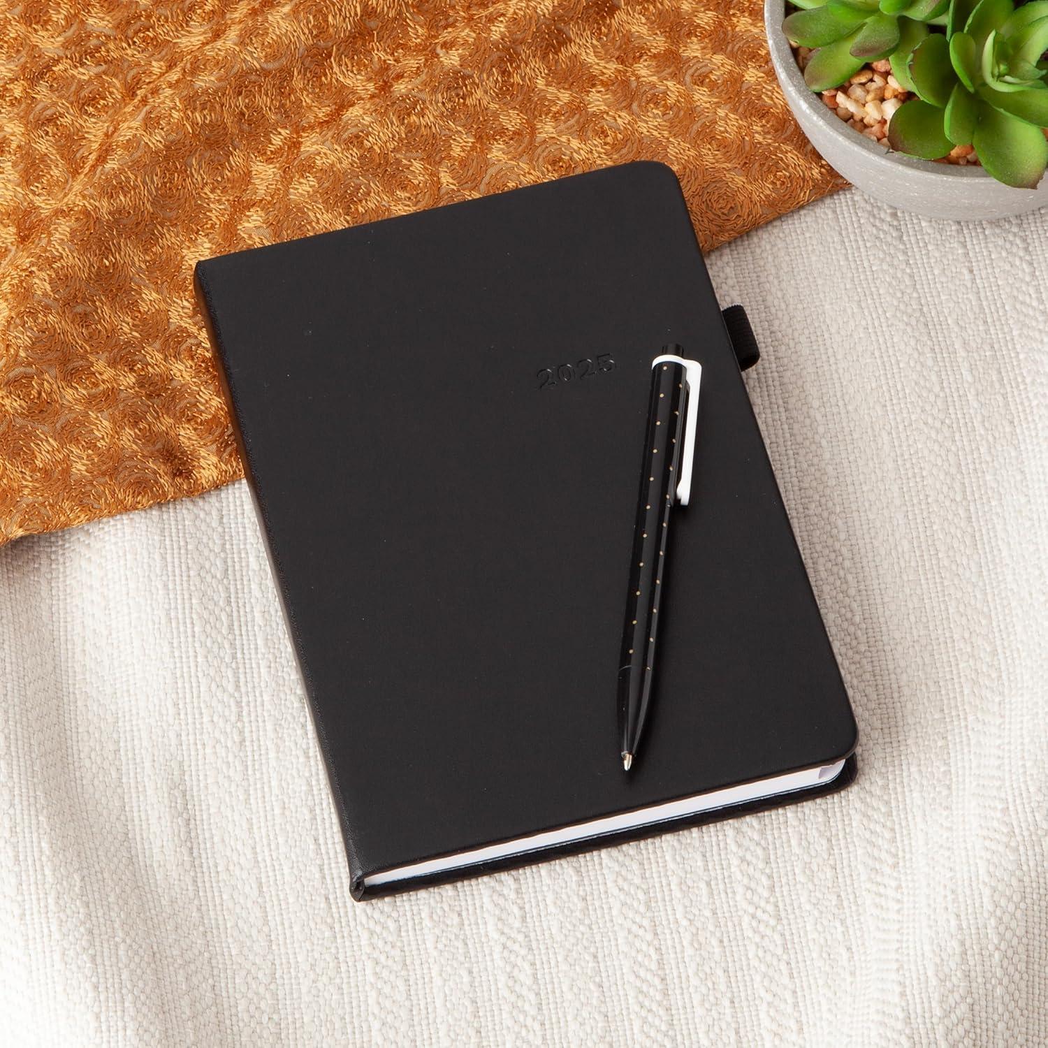 imageBlue Sky 2026 Weekly and Monthly Planner Calendar January 2026 December 2026 5quot x 8quot Faux Leather Hard Cover Bookbound Tabs Pen Loop French NavyBlack 2025