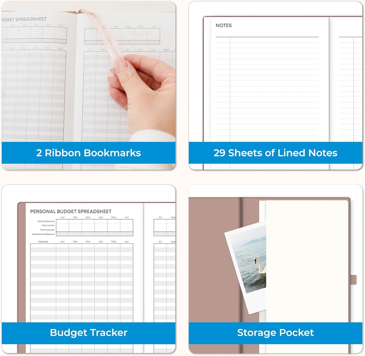 imageBlue Sky 2026 Weekly and Monthly Planner Calendar January 2026 December 2026 5quot x 8quot Faux Leather Hard Cover Bookbound Tabs Pen Loop French NavySoft Brown 2026