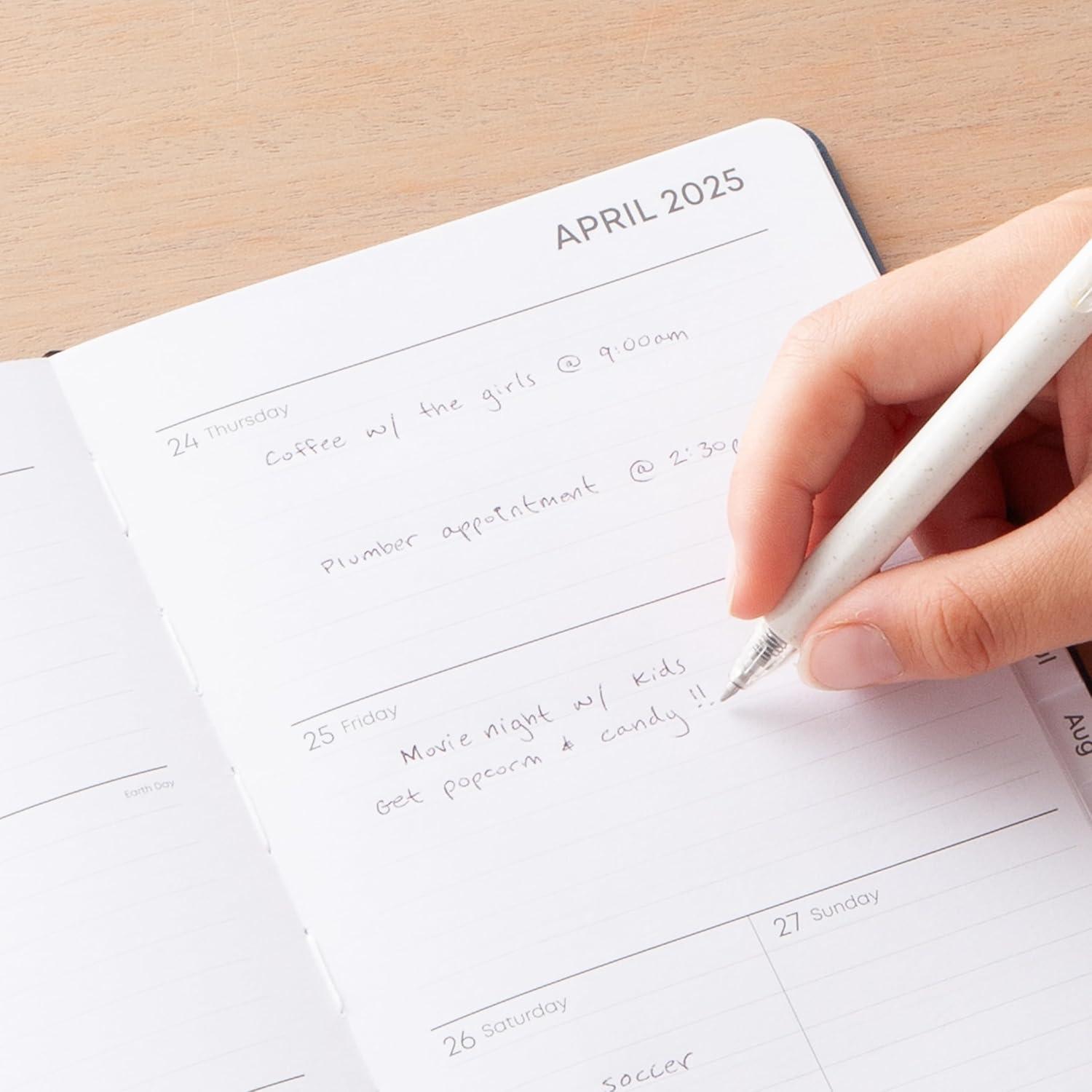 imageBlue Sky 2026 Weekly and Monthly Planner Calendar January 2026 December 2026 5quot x 8quot Faux Leather Hard Cover Bookbound Tabs Pen Loop French NavyBlack 2025