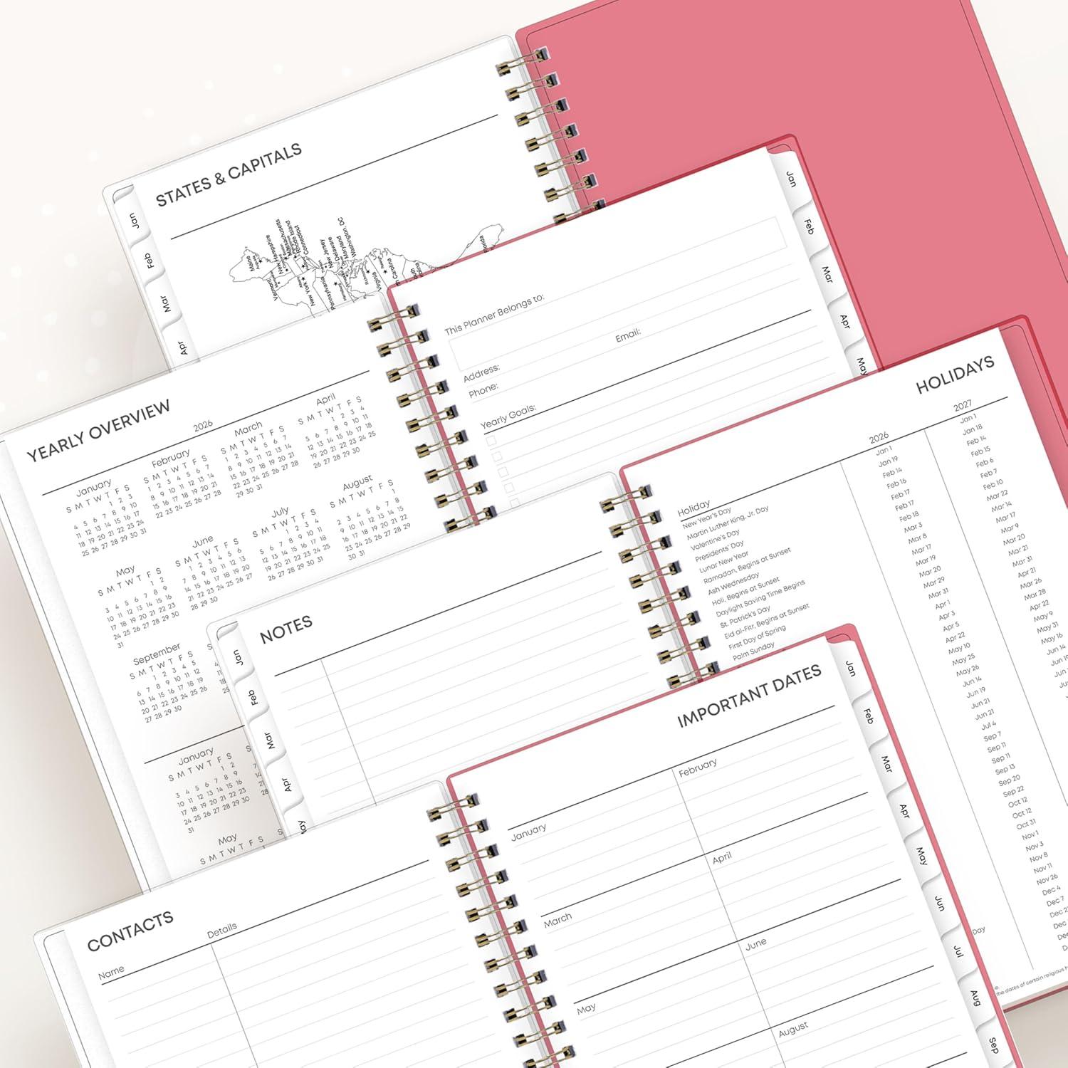 imageBlue Sky 2026 Weekly and Monthly Planner Calendar January 2026 December 2026 5quot x 8quot Flexible Frosted Cover Laminated Tabs Durable Twin Wire Binding Fly ByFly By 2026