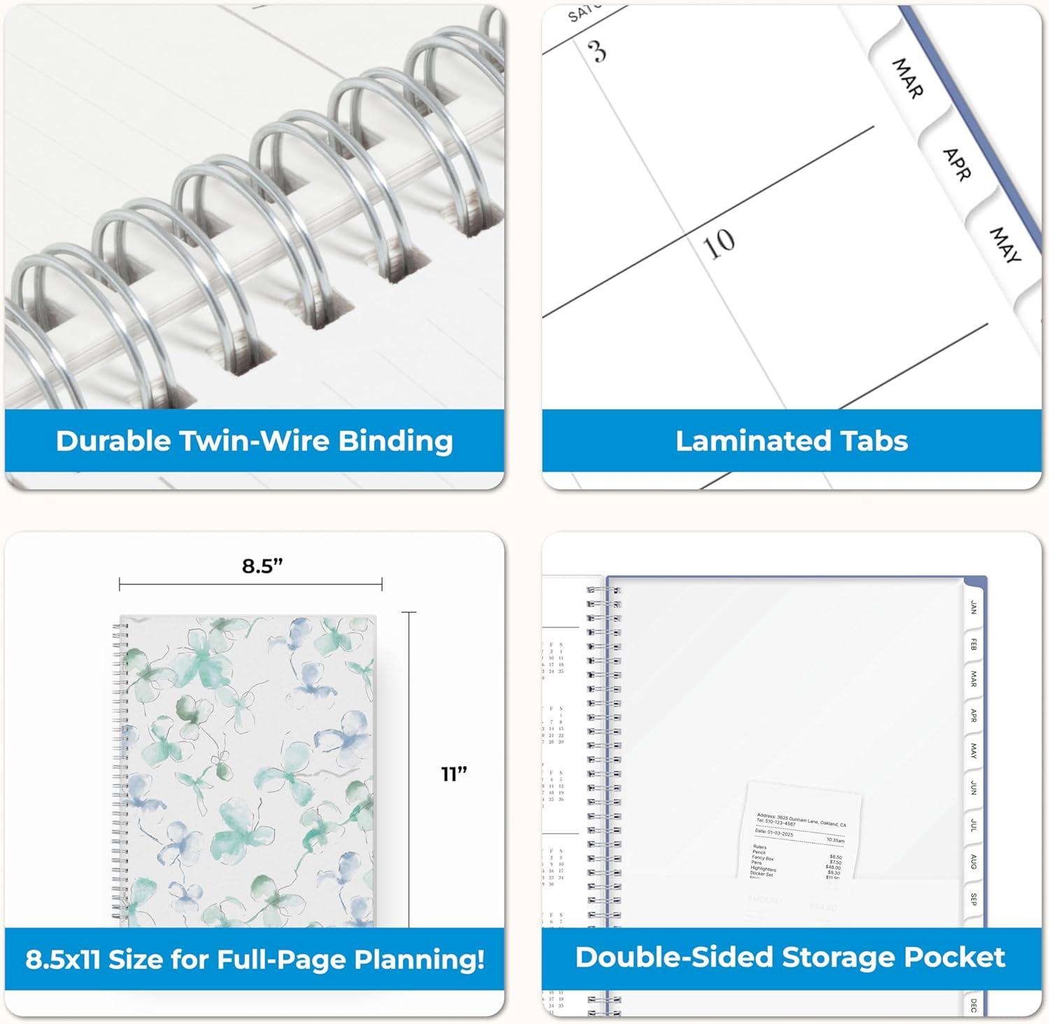 imageBlue Sky 2026 Weekly and Monthly Planner Calendar January 2026 December 2026 5quot x 8quot Flexible Frosted Cover Laminated Tabs Durable Twin Wire Binding LindleyLindley 2026