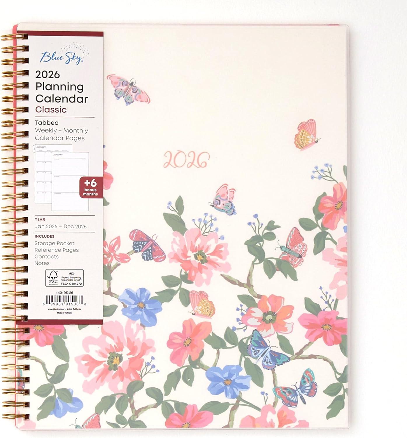 imageBlue Sky 2026 Weekly and Monthly Planner Calendar January 2026 December 2026 5quot x 8quot Flexible Frosted Cover Laminated Tabs Durable Twin Wire Binding Fly ByFly By 2026