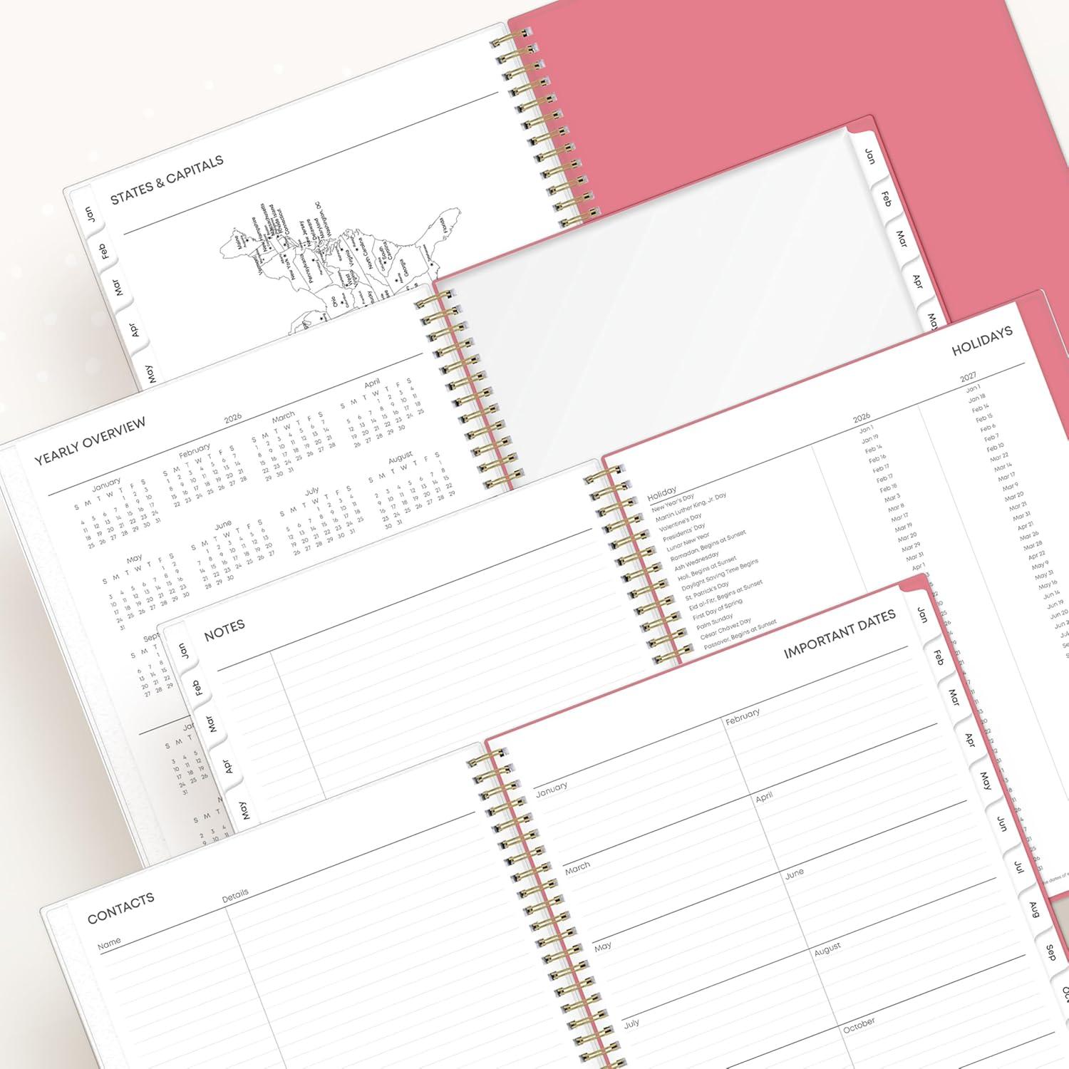 imageBlue Sky 2026 Weekly and Monthly Planner Calendar January 2026 December 2026 5quot x 8quot Flexible Frosted Cover Laminated Tabs Durable Twin Wire Binding Fly ByFly By 2026