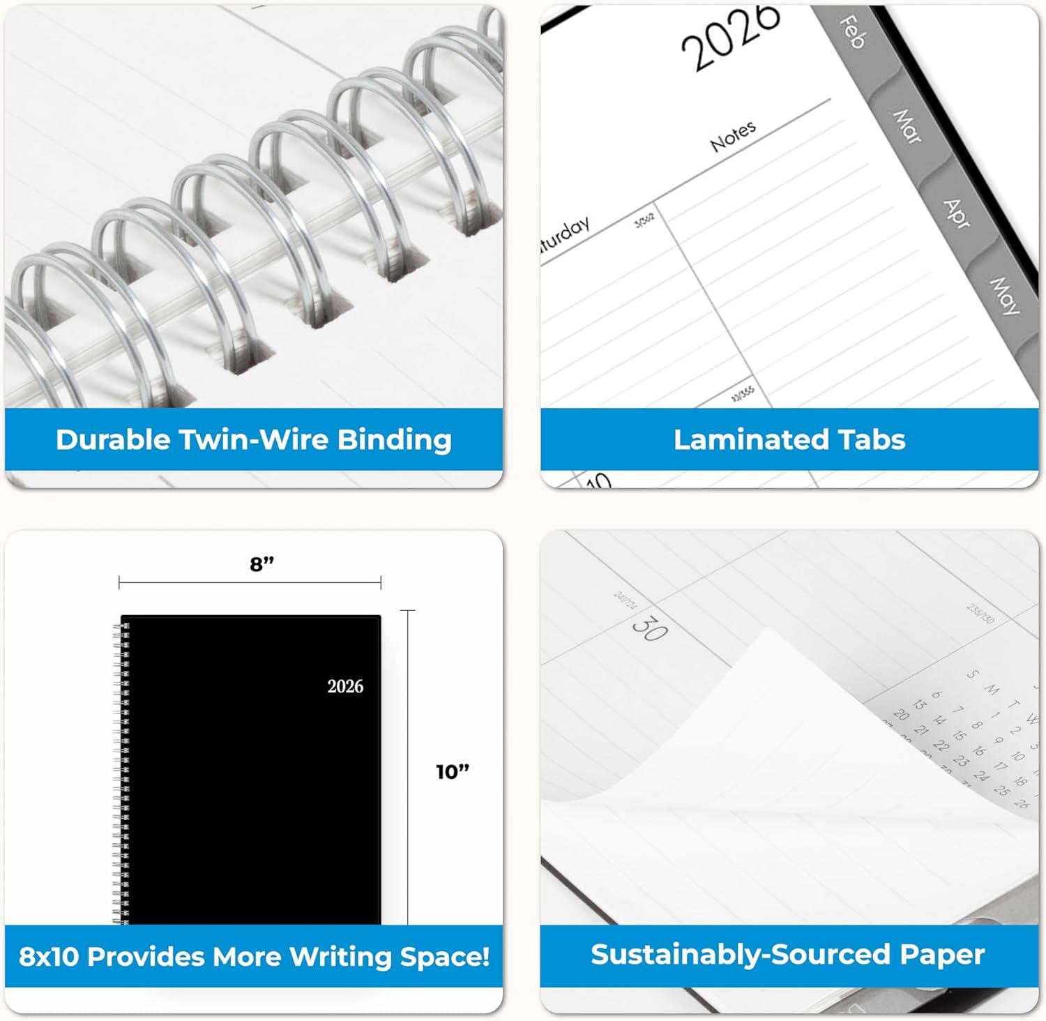 imageBlue Sky 2026 Weekly and Monthly Planner Calendar January 2026 December 2026 8 x 10875 Flexible Cover Laminated Tabs Durable Twin Wire Binding DainianDainian 2026