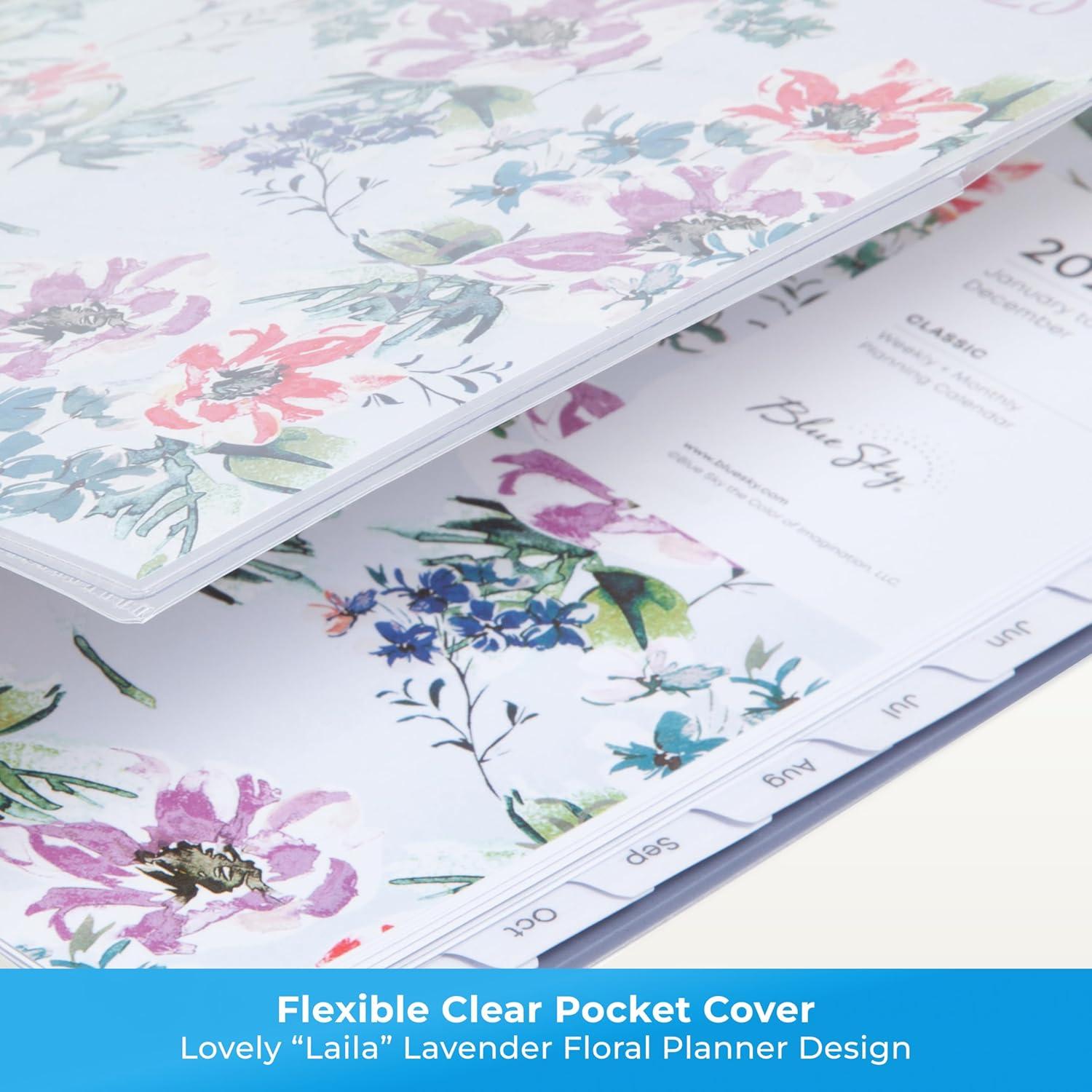 imageBlue Sky 2026 Weekly and Monthly Planner Calendar January 2026 December 2026 85quot x 11quot Clear Pocket Cover Laminated Tabs Durable Twin Wire Binding Storage Pocket LailaLaila 2026