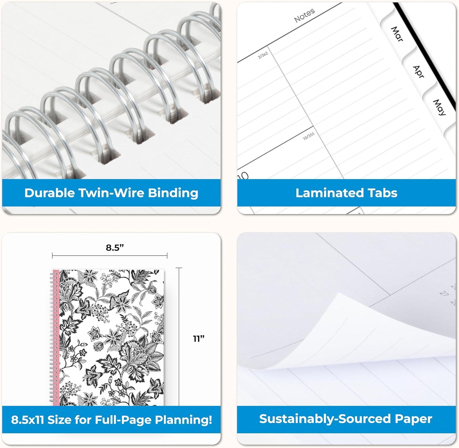 imageBlue Sky 2026 Weekly and Monthly Planner Calendar January 2026 December 2026 85quot x 11quot Clear Pocket Cover Laminated Tabs Durable Twin Wire Binding Storage Pocket AnaleisAnaleis 2026