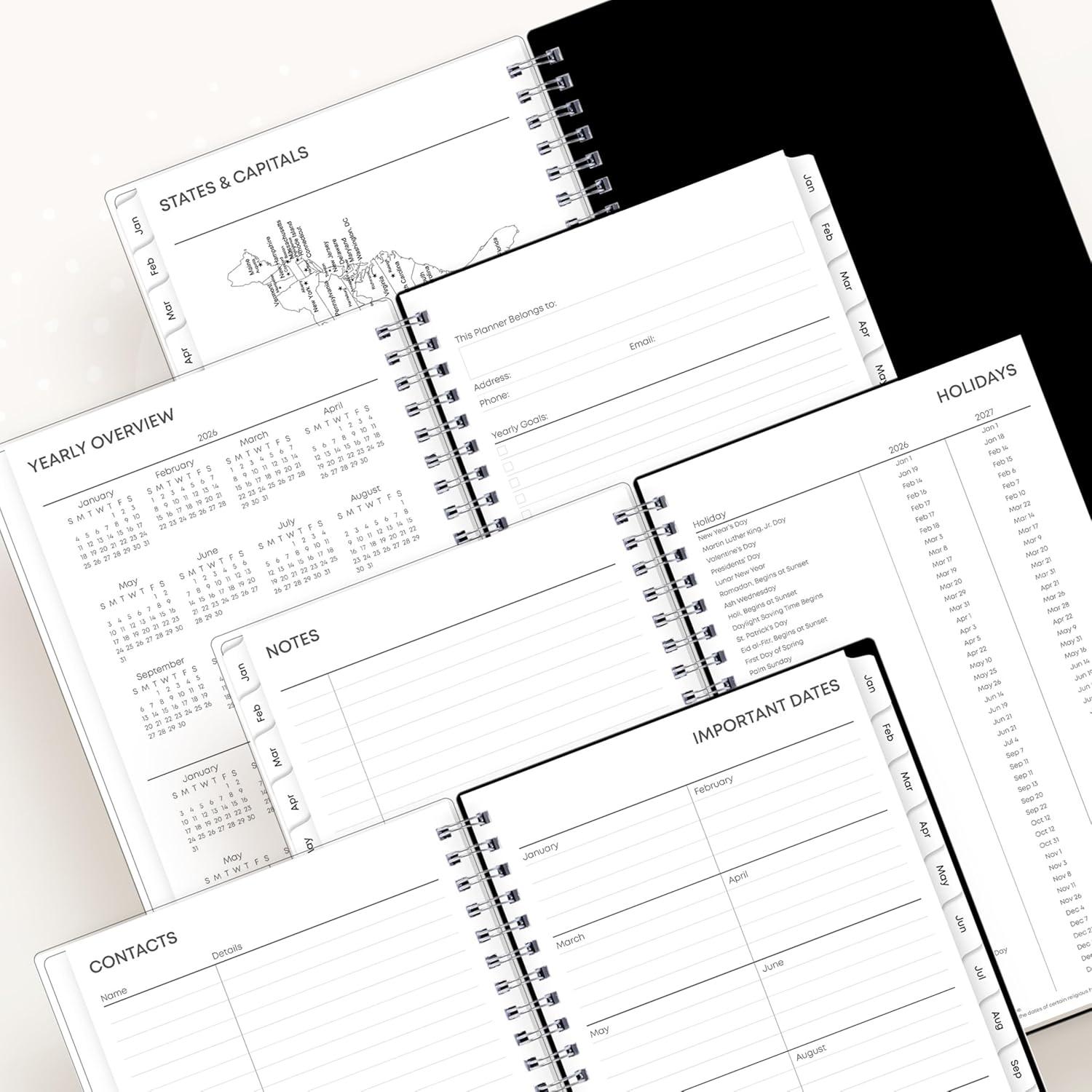 imageBlue Sky 2026 Weekly and Monthly Planner Calendar January 2026 December 2026 85quot x 11quot Clear Pocket Cover Laminated Tabs Durable Twin Wire Binding Storage Pocket AnaleisAnaleis 2026